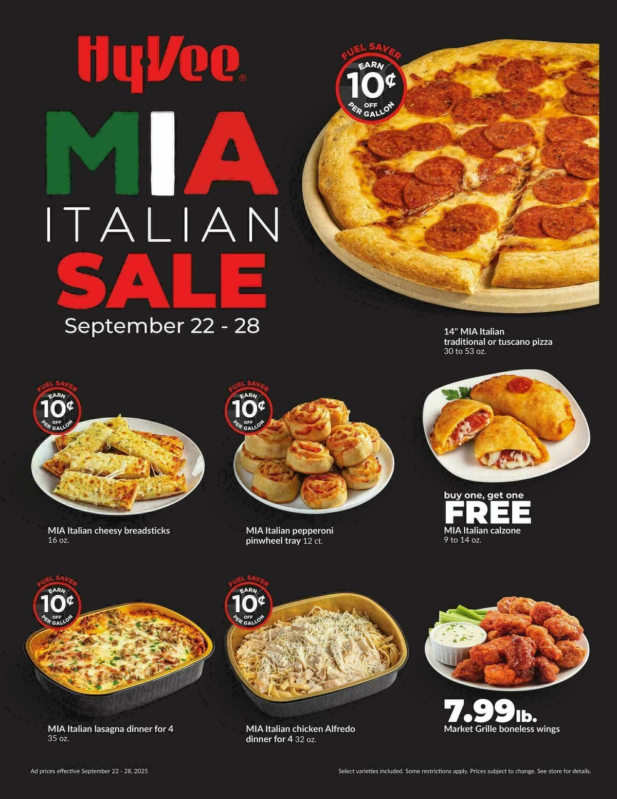 Hy-Vee Mia Italian Sale Weekly Ad from September 22