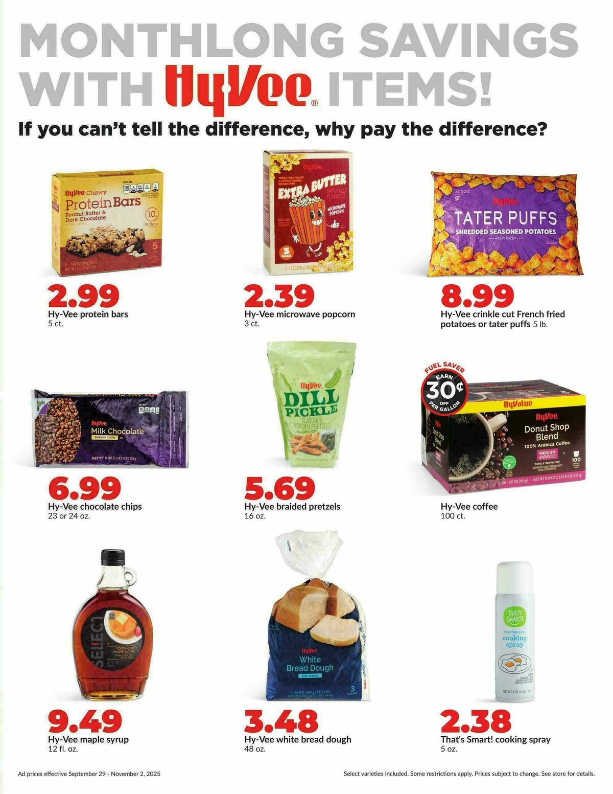 Hy-Vee Monthly Weekly Ad from September 29