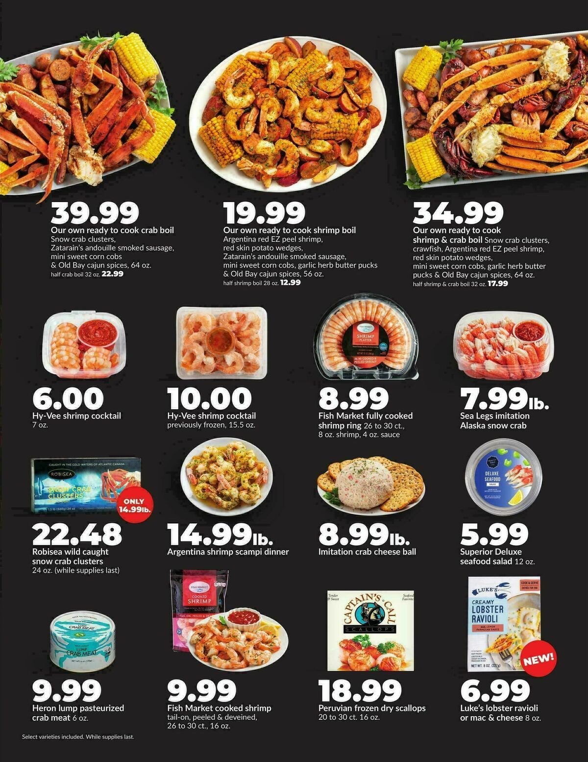 Hy-Vee Crab & Seafood Sale Weekly Ad from December 1