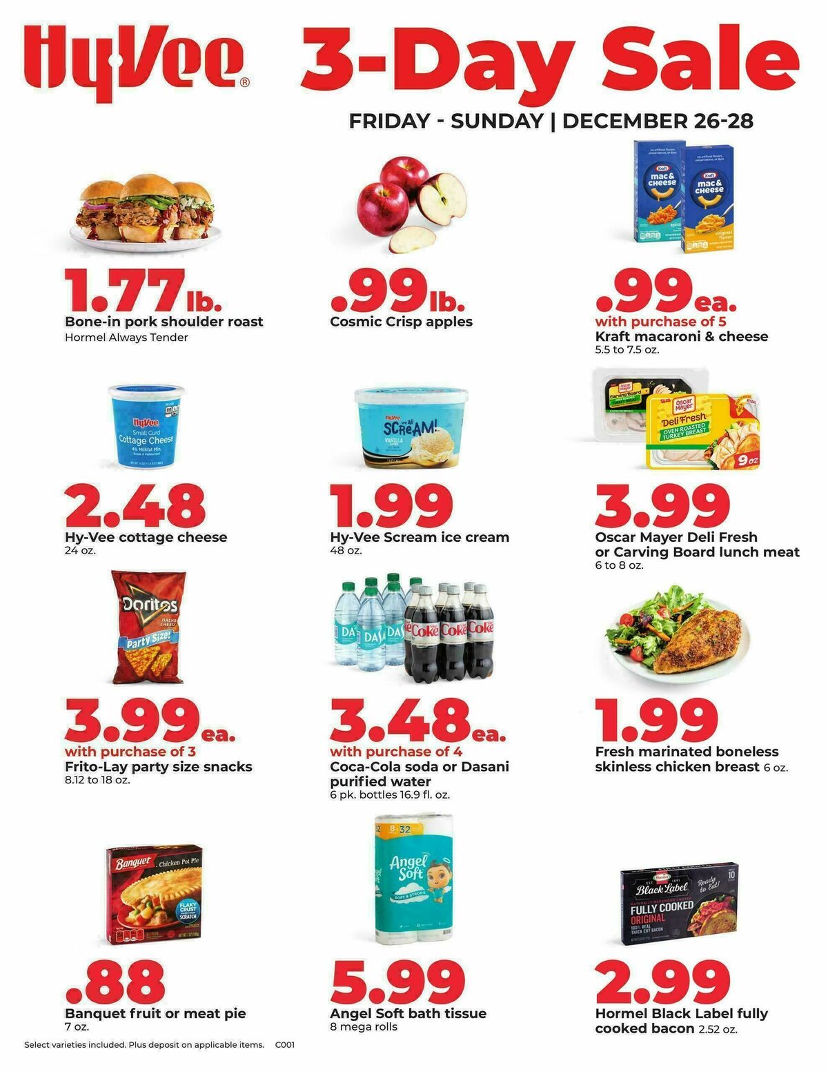 Hy-Vee 3-Day Sale Weekly Ad from December 26