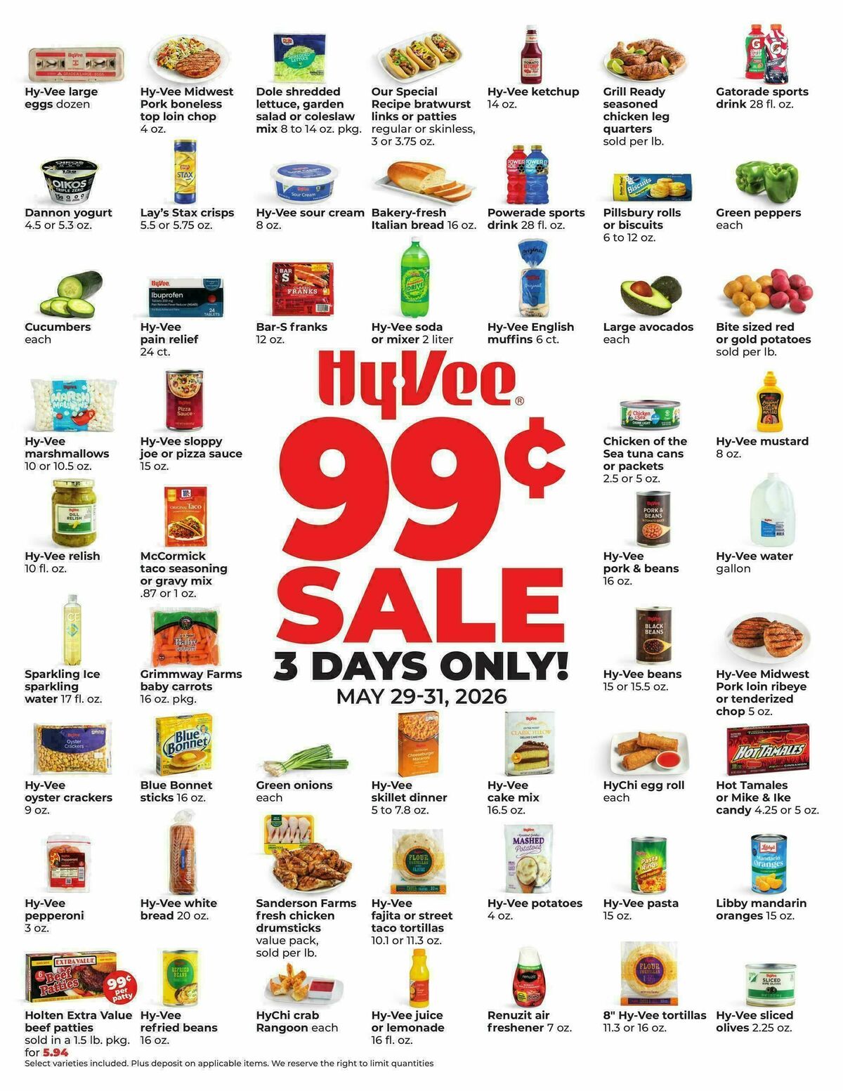 Hy-Vee 3 Days Only! Weekly Ad from May 29