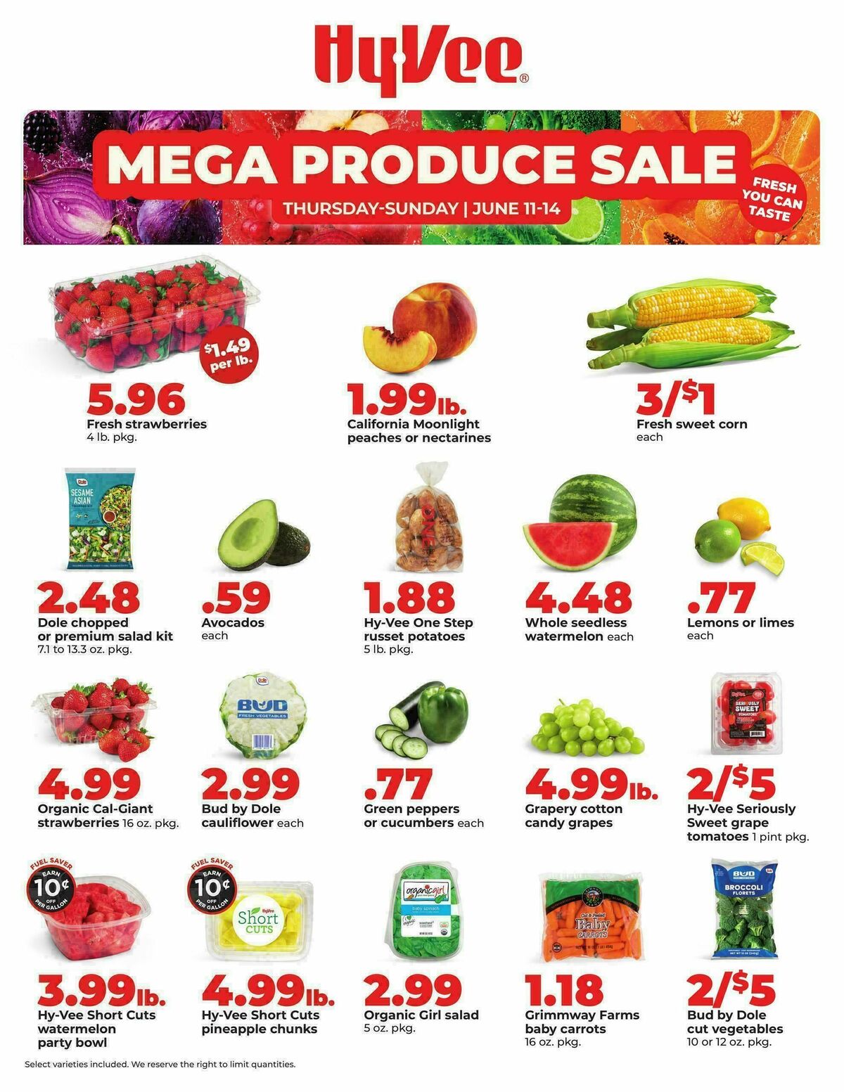 Hy-Vee MEGA PRODUCE SALE Weekly Ad from June 11