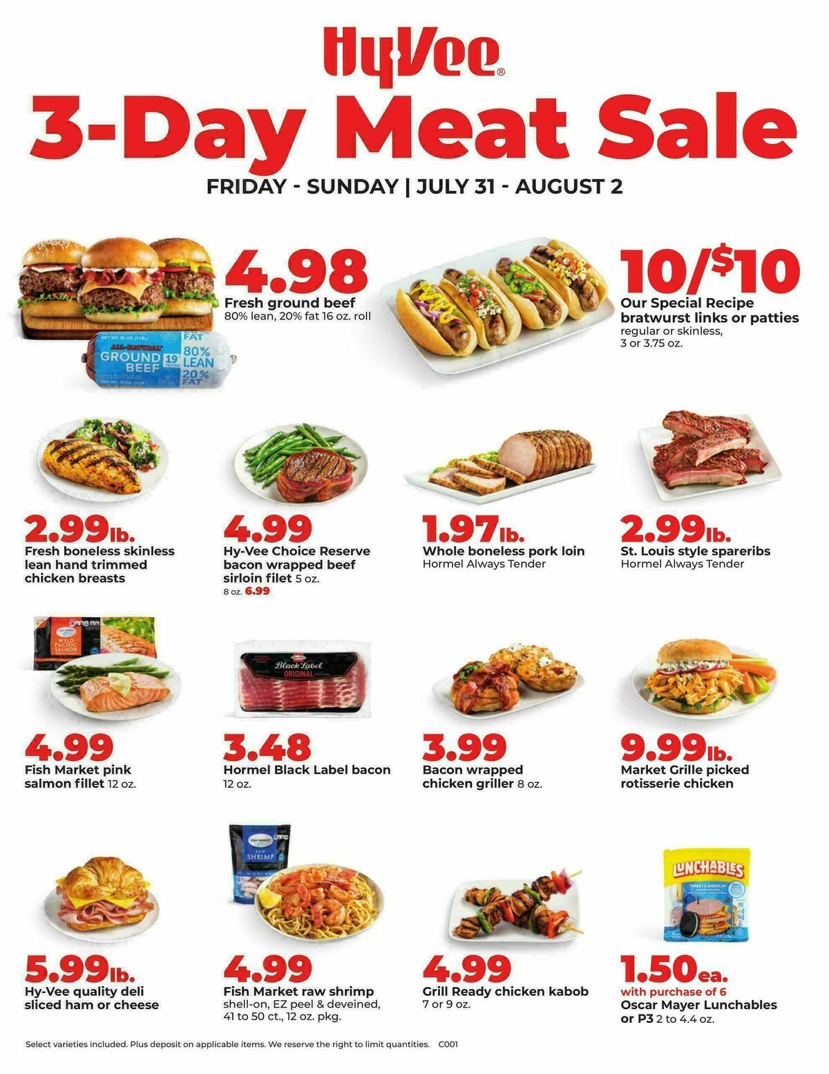 Hy-Vee 3 DAY SALE Weekly Ad from July 31