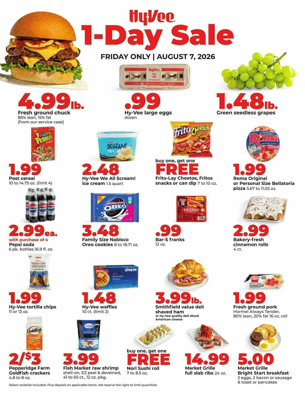 Hy-Vee 1 Day Sale Weekly Ad from August 7