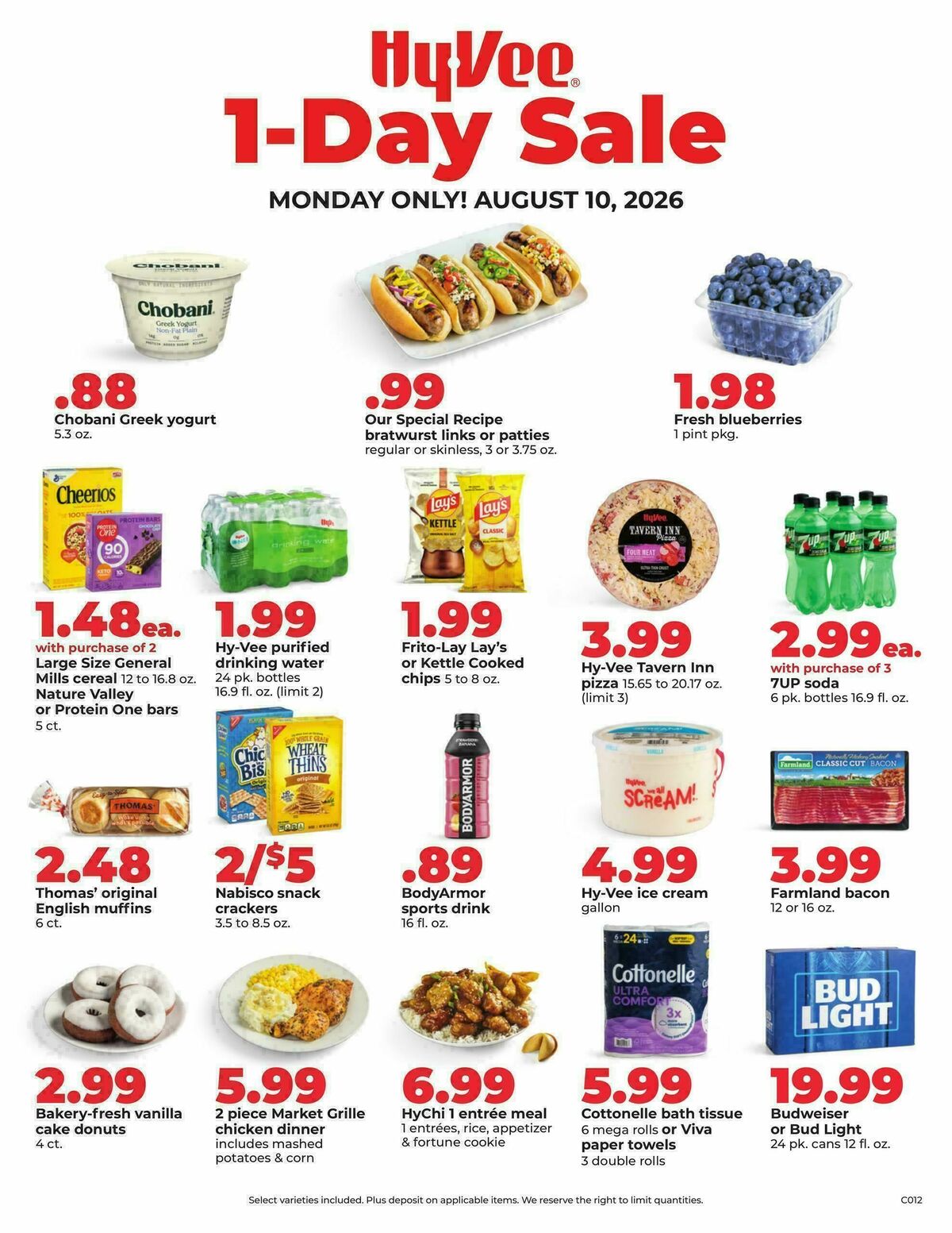 Hy-Vee 1 Day Sale Weekly Ad from August 10