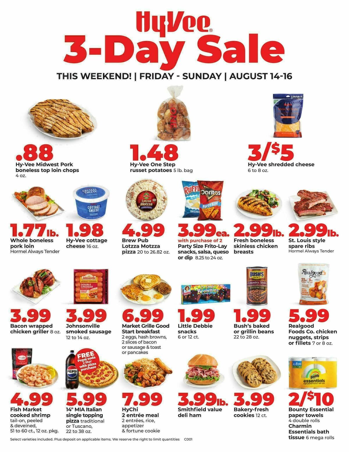 Hy-Vee 3 Day Sale Weekly Ad from August 14