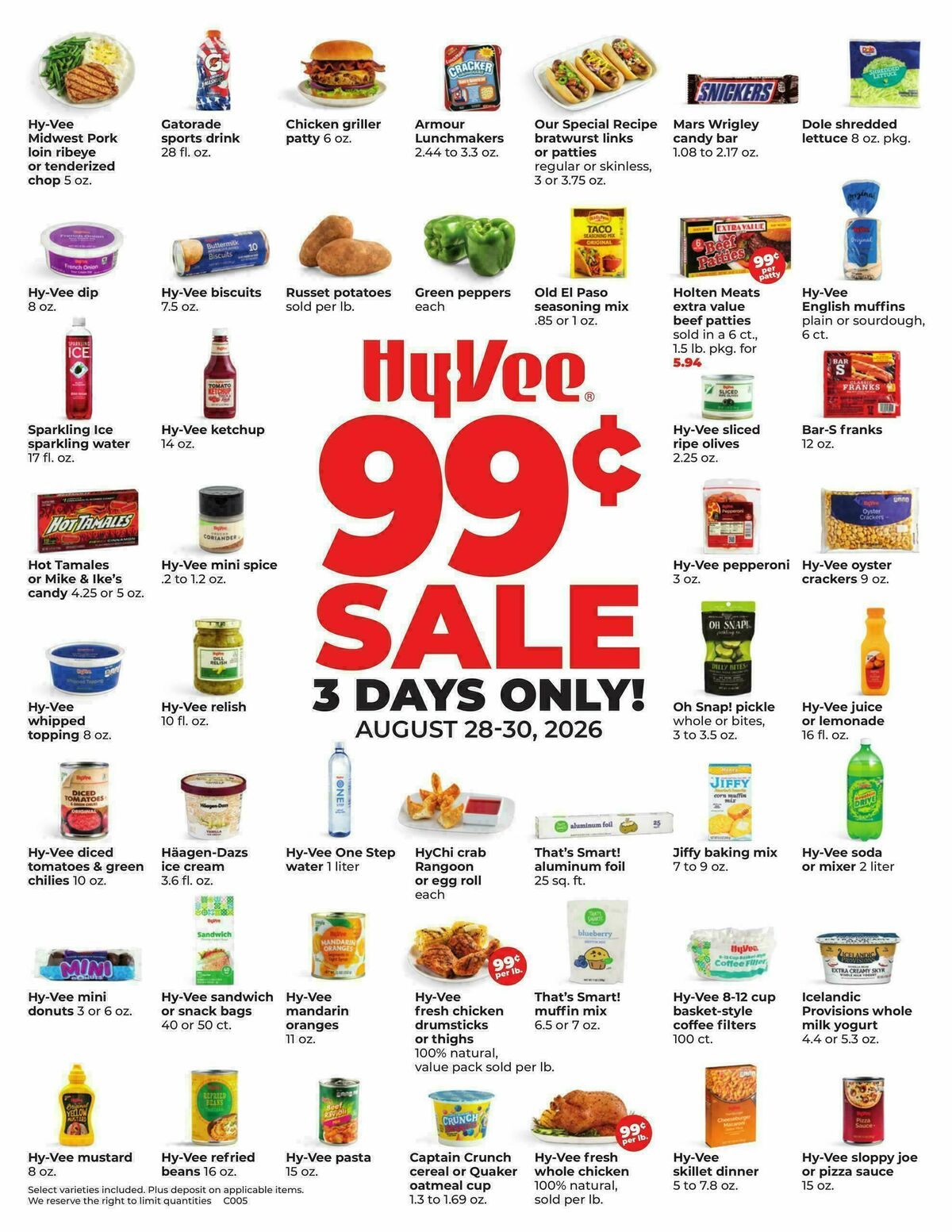 Hy-Vee 99¢ SALE Weekly Ad from August 28