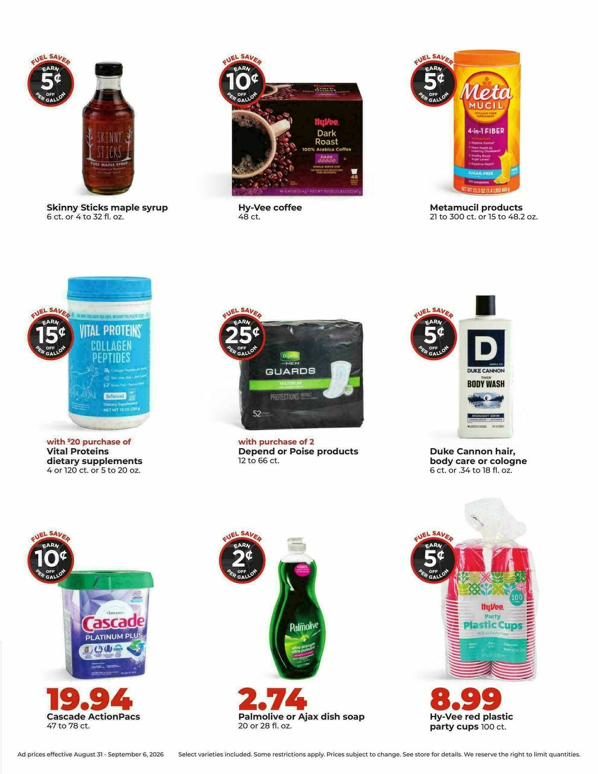 Hy-Vee Weekly Ad from August 31