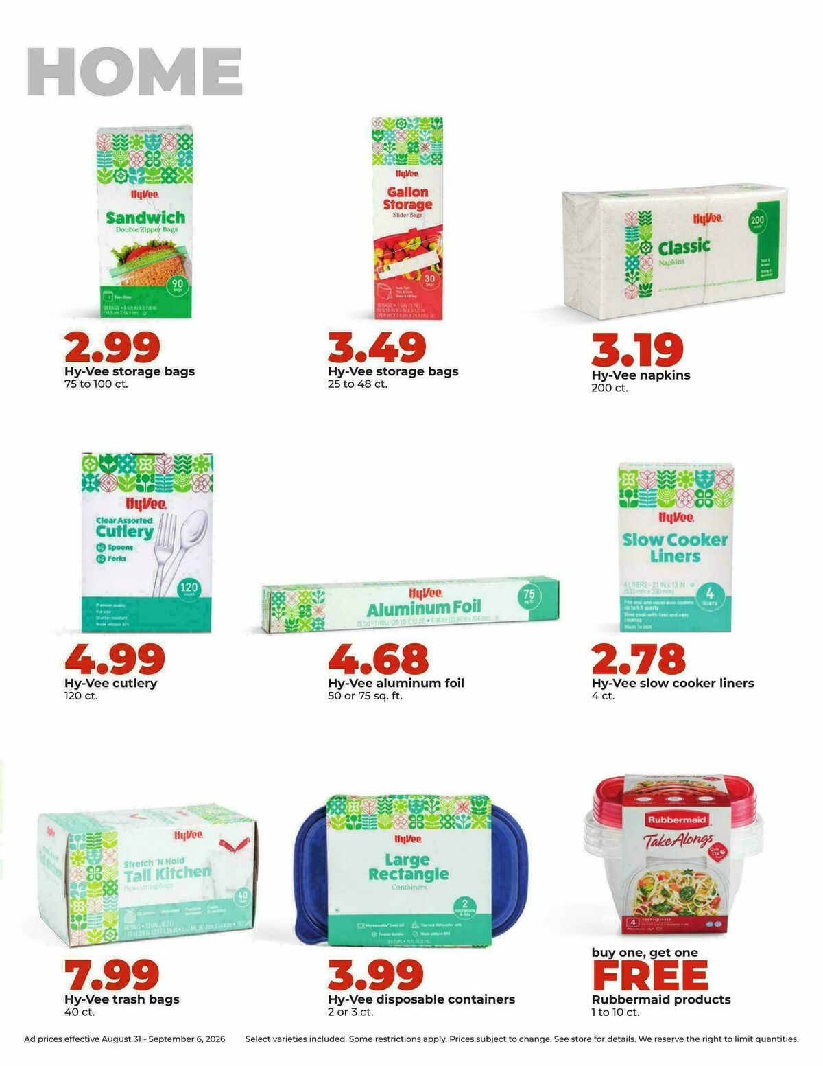 Hy-Vee Weekly Ad from August 31