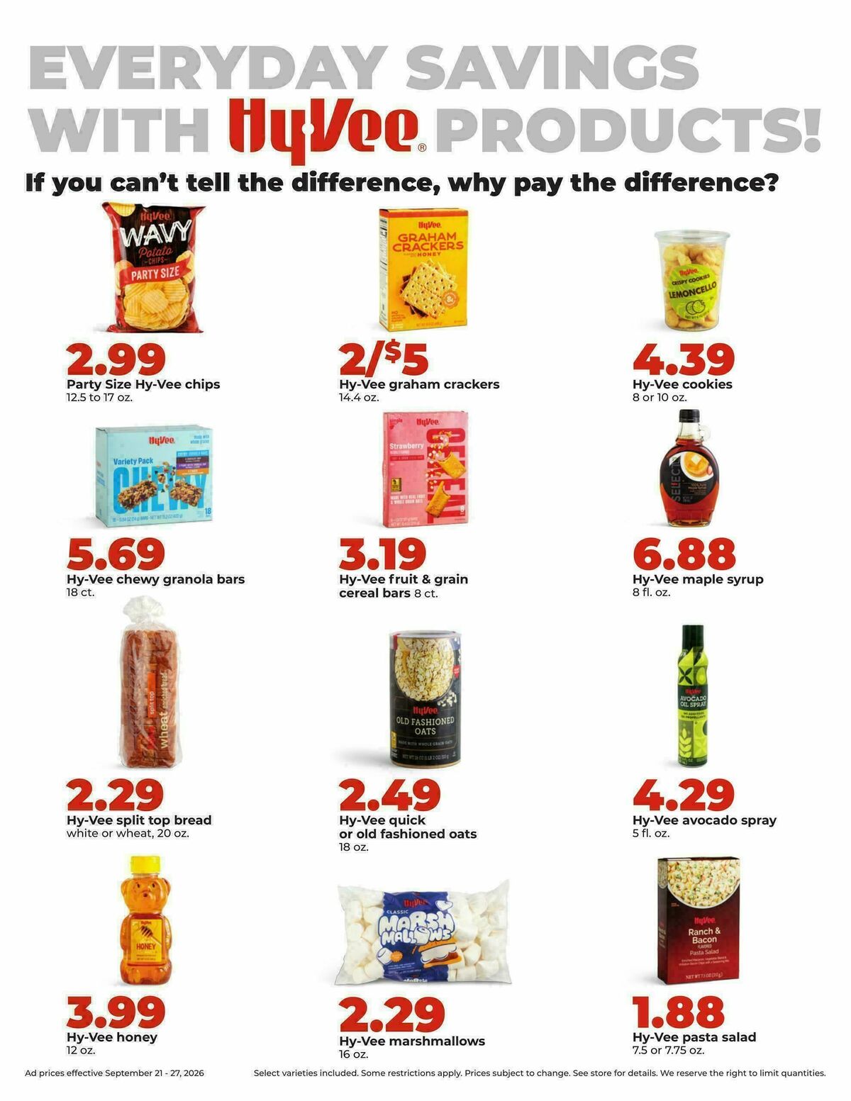 Hy-Vee Weekly Ad from September 21