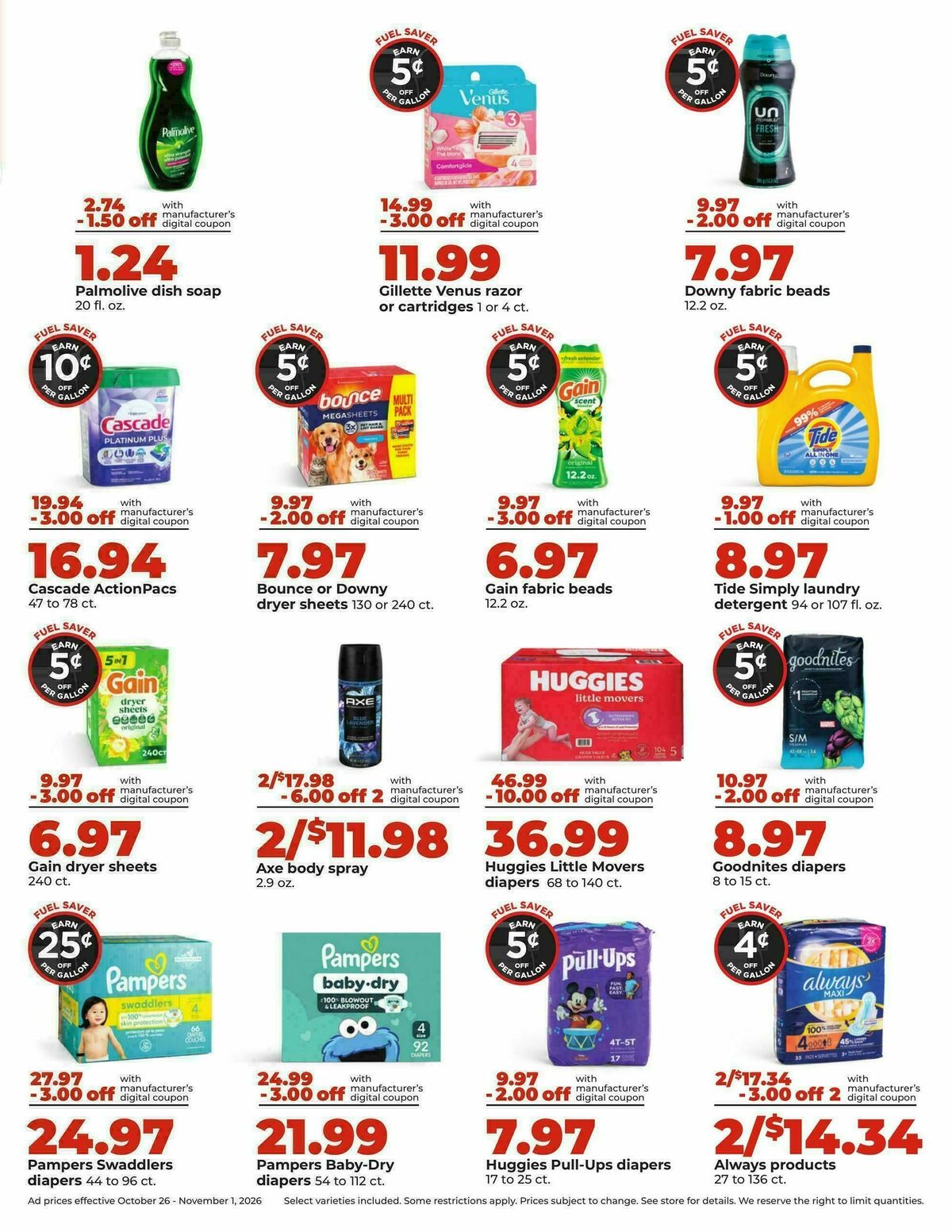 Hy-Vee Weekly Ad from October 26