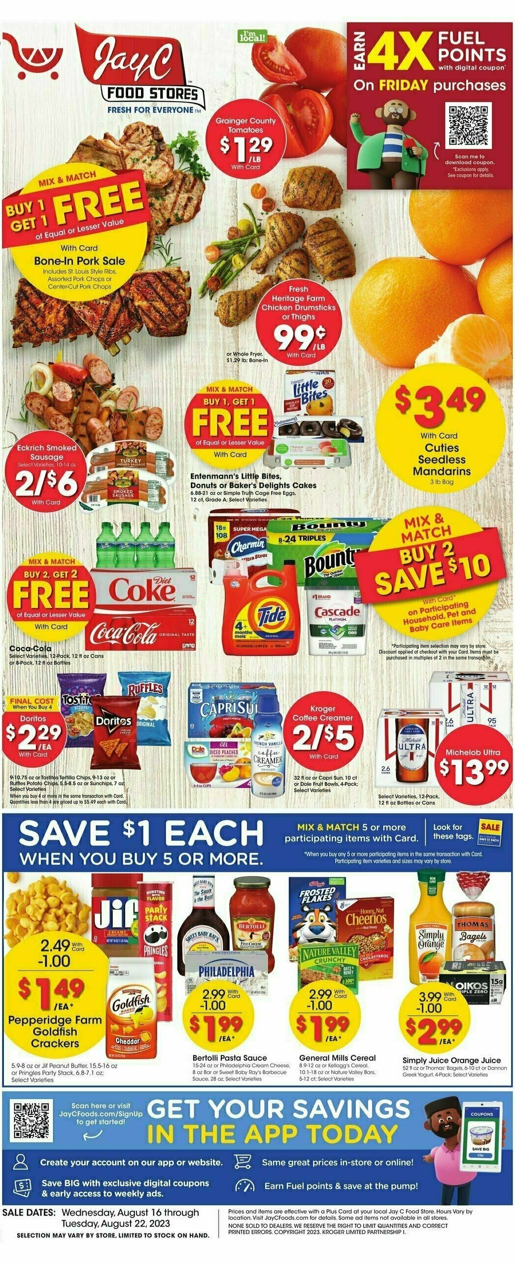 Jay C Food Weekly Ad from August 16