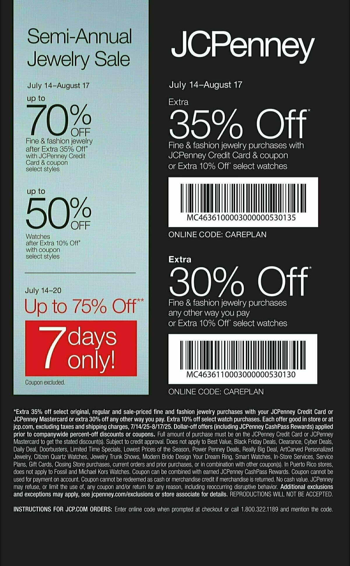 JCPenney Semi-Annual Jewelry Sale Weekly Ad from July 14