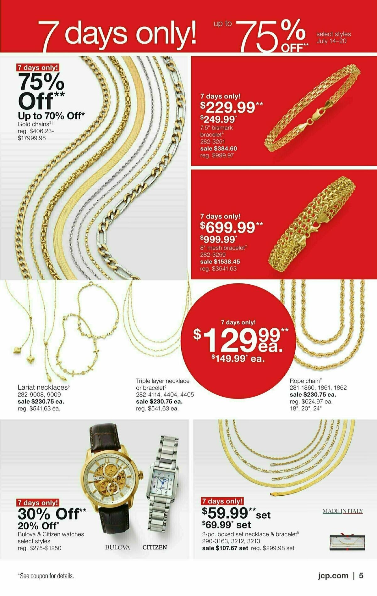 JCPenney Semi-Annual Jewelry Sale Weekly Ad from July 14
