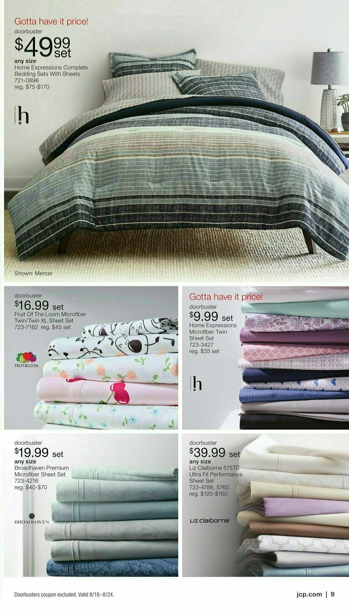 JCPenney Labor Day Home Sale Weekly Ad from August 18