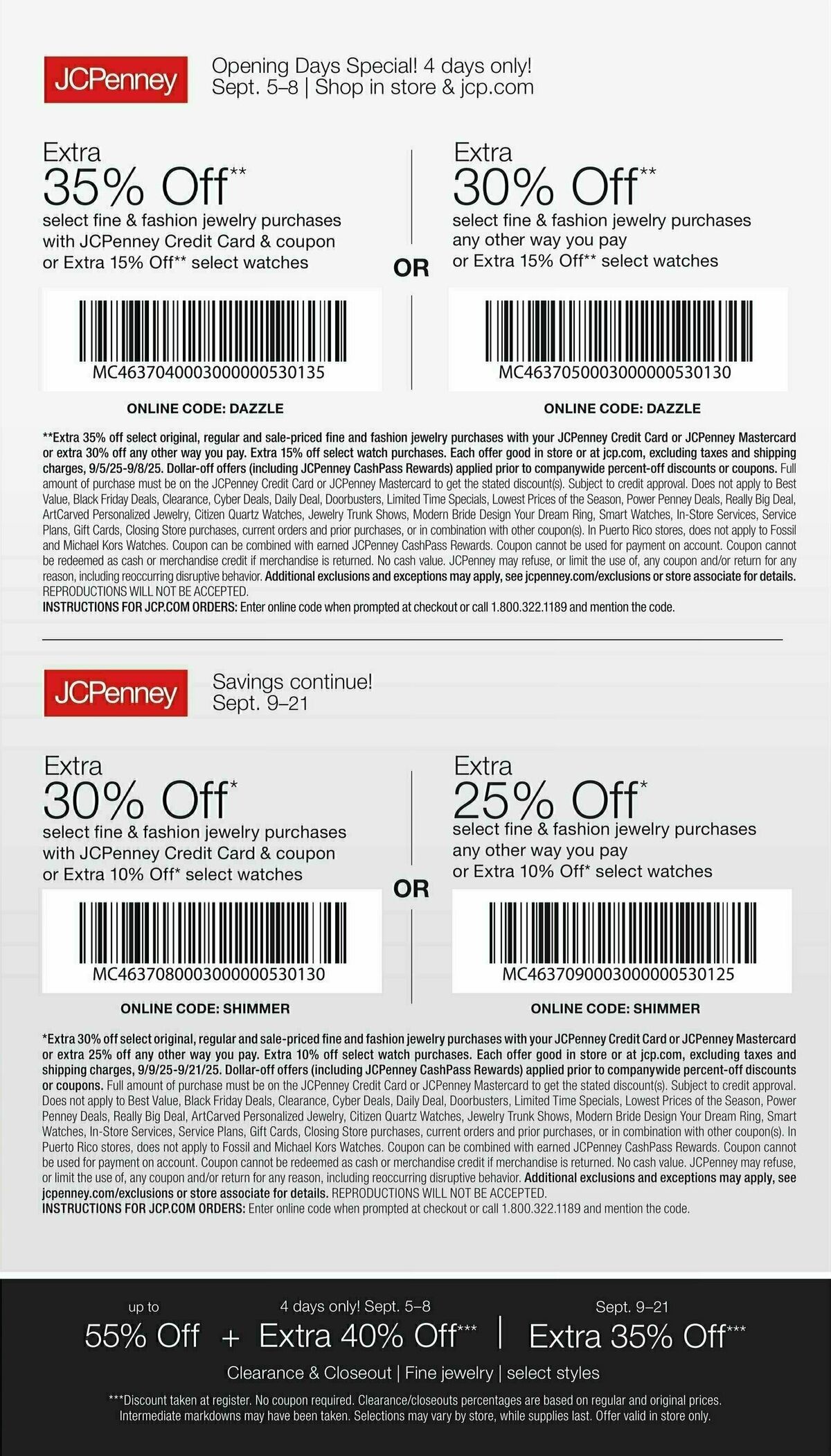 JCPenney Billion Dollar Jewelry Sale Weekly Ad from September 5