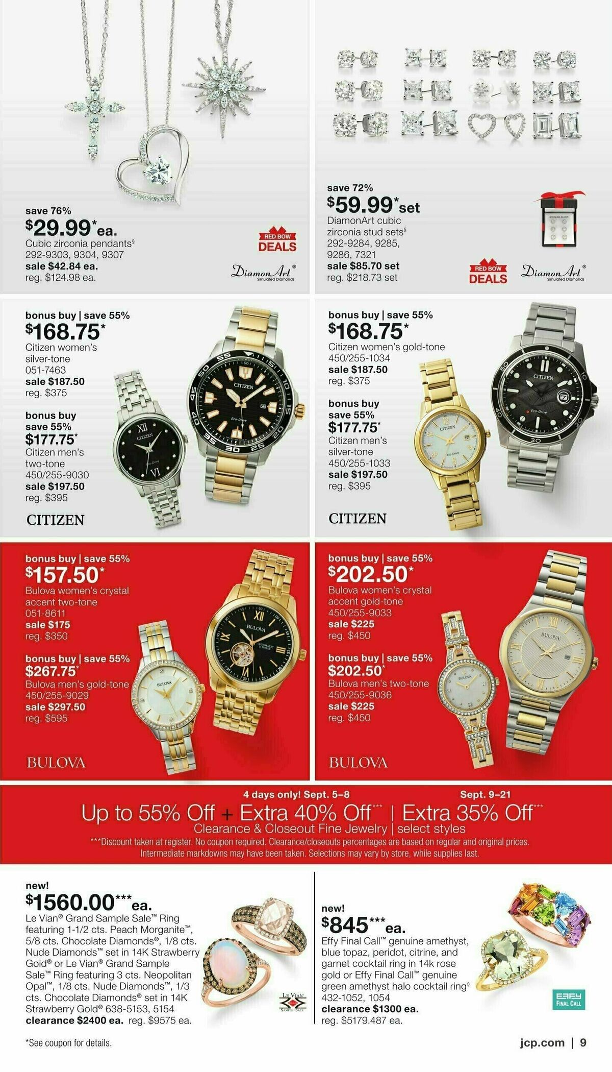 JCPenney Billion Dollar Jewelry Sale Weekly Ad from September 5