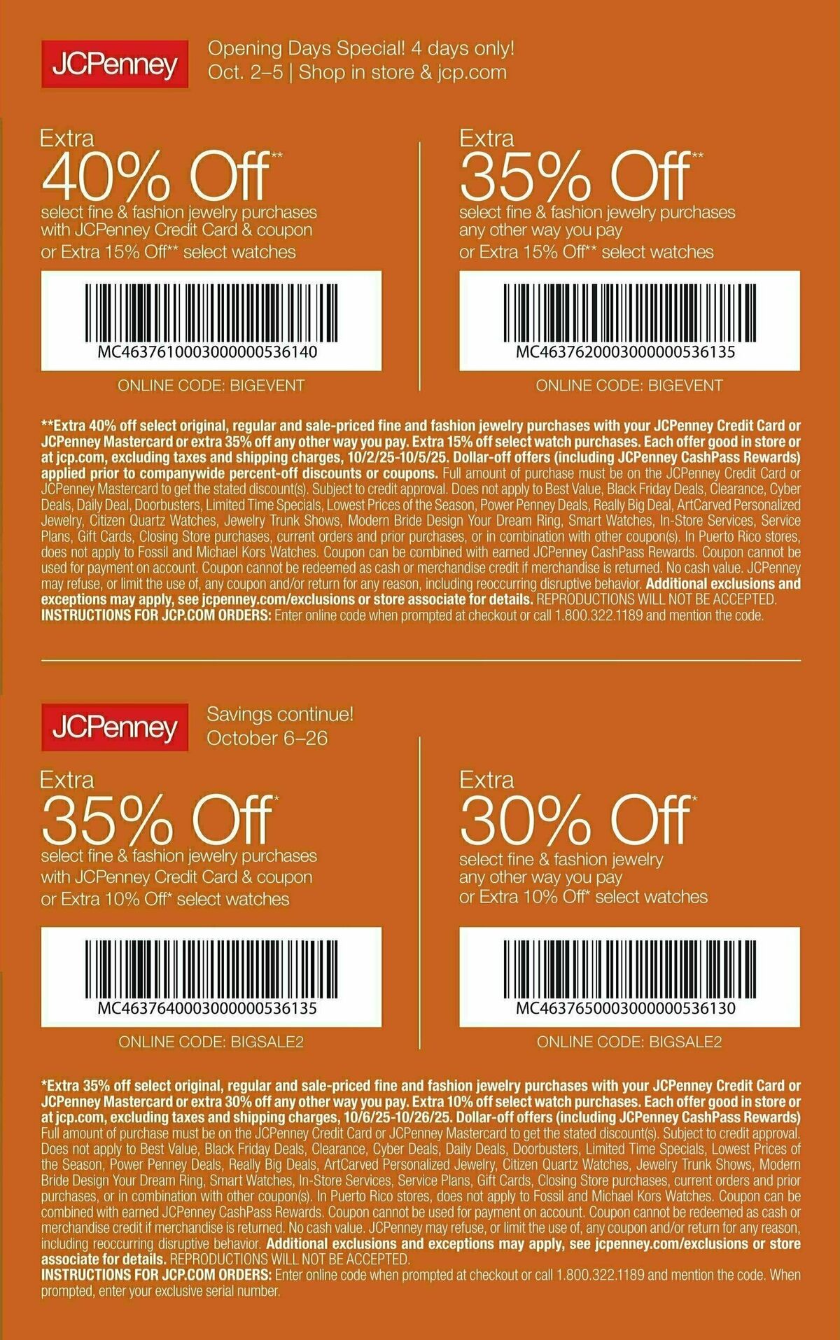 JCPenney Our Biggest Jewelry Sale of the Season Weekly Ad from October 2