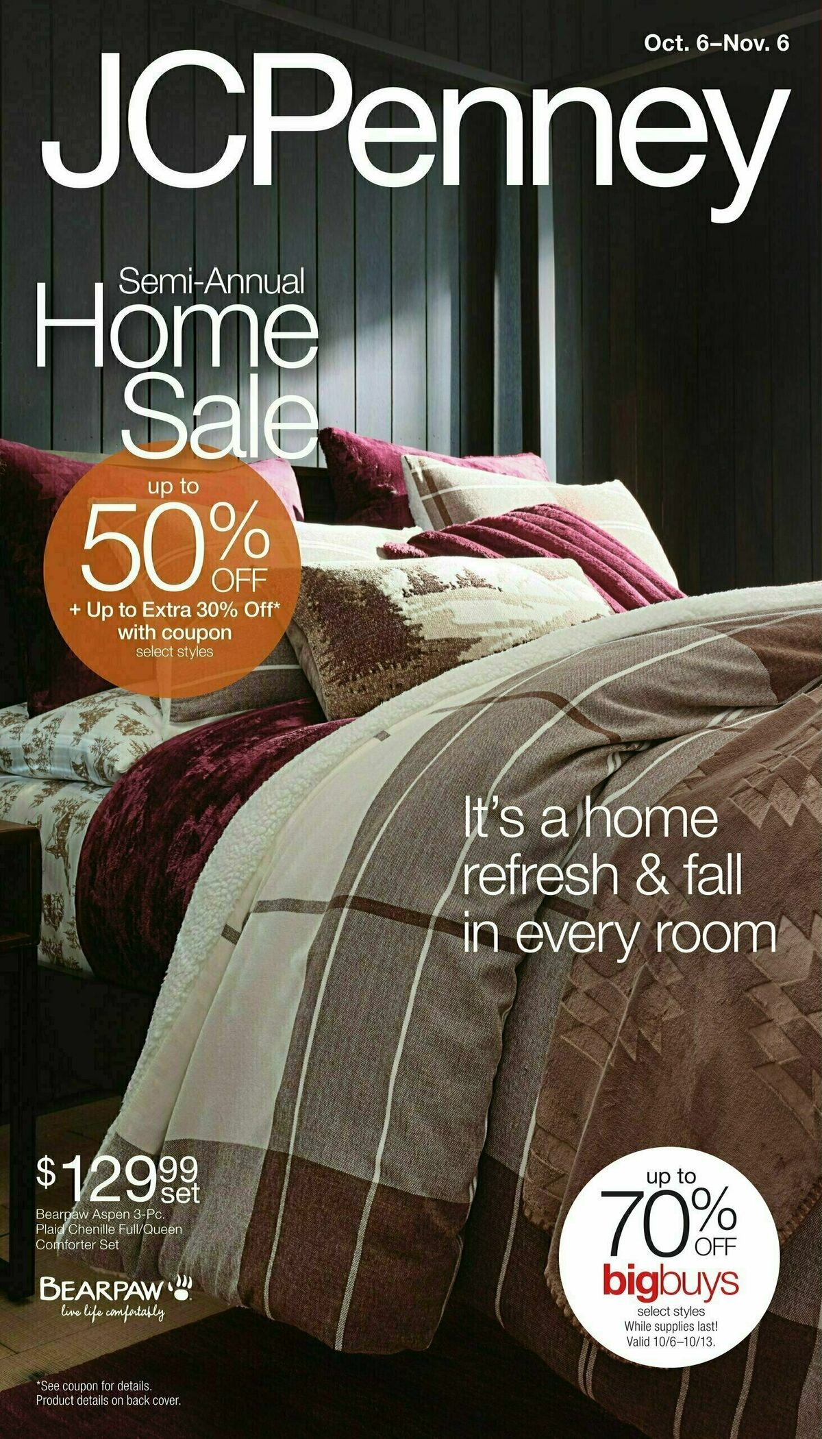 JCPenney Semi-Annual Home Sale Weekly Ad from October 6