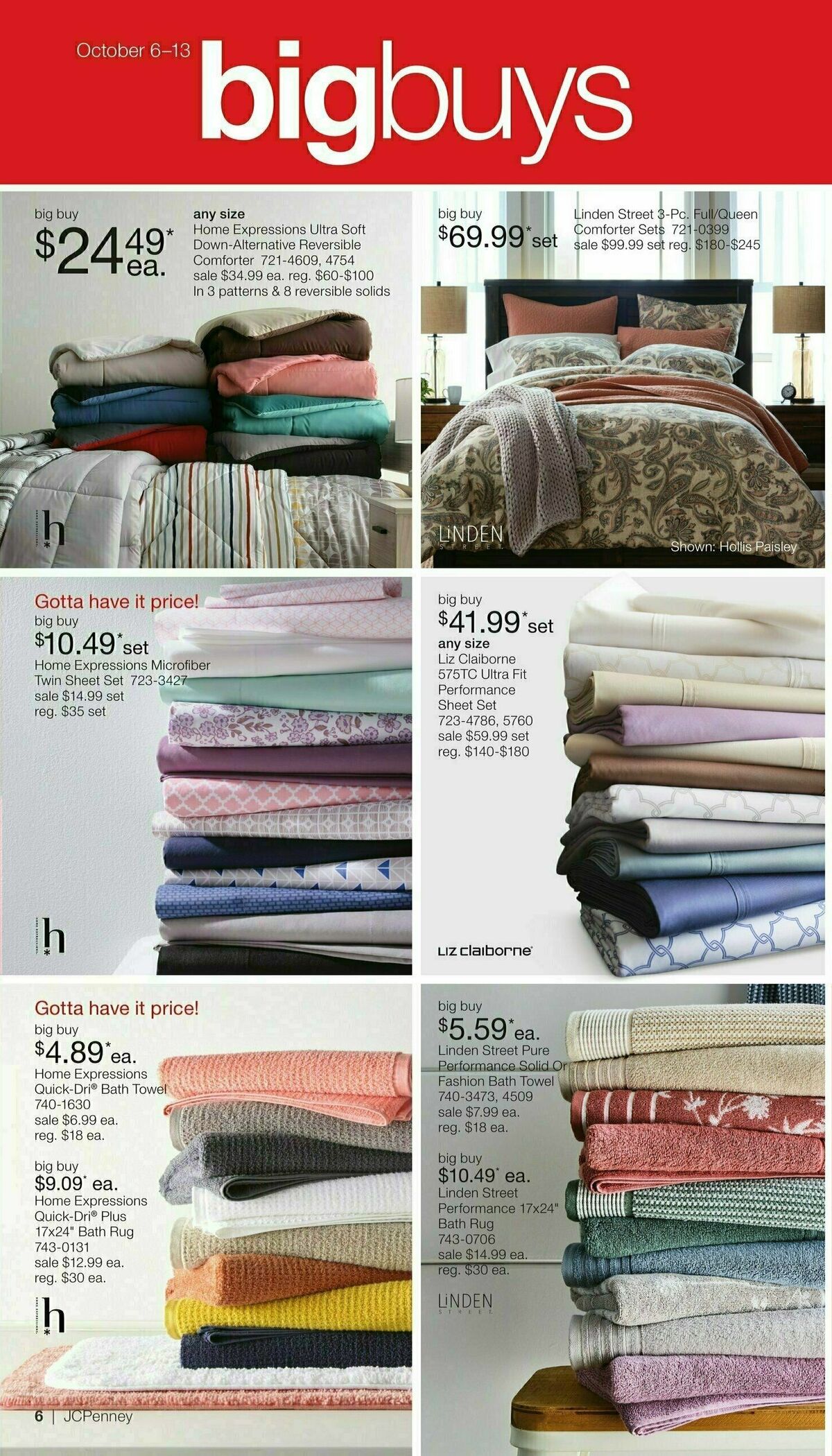JCPenney Semi-Annual Home Sale Weekly Ad from October 6