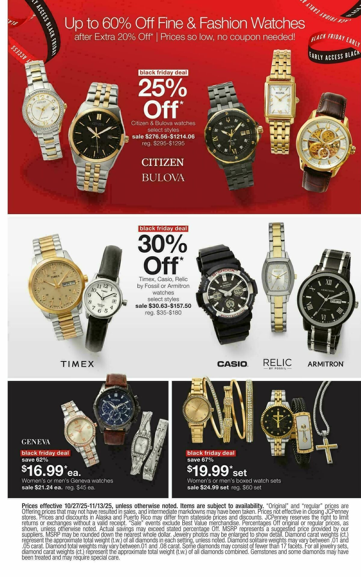 JCPenney Black Friday Early Access Jewelry Deals Weekly Ad from October 27