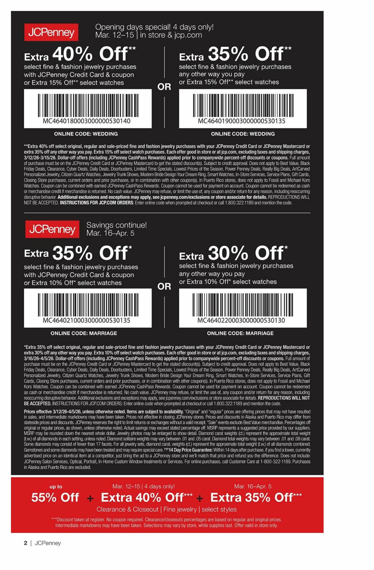 JCPenney Billion Dollar Jewelry Sale Weekly Ad from March 12