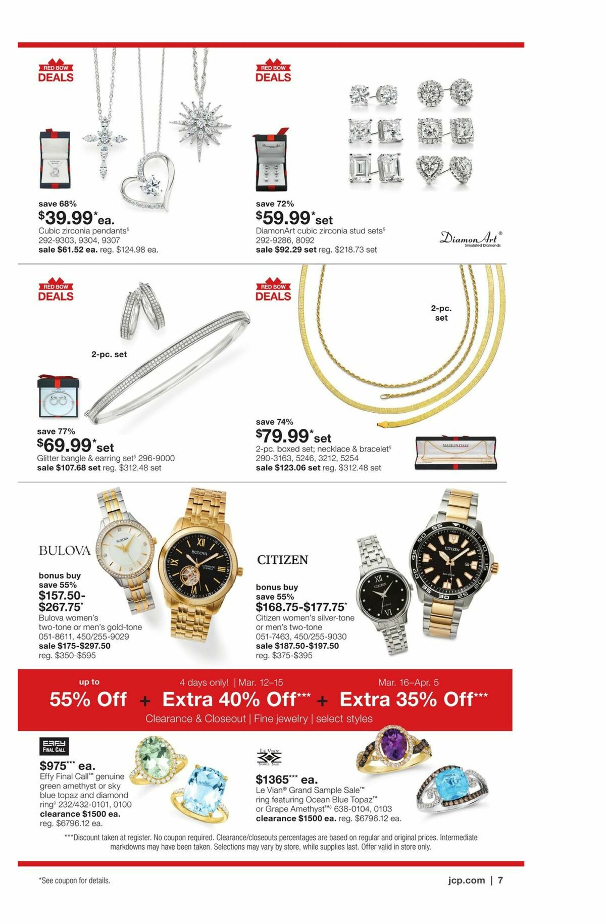 JCPenney Billion Dollar Jewelry Sale Weekly Ad from March 12