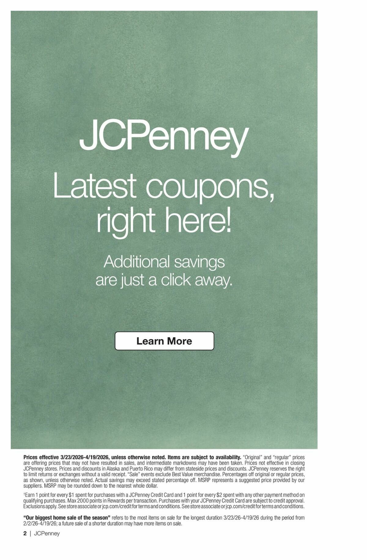 JCPenney Our Biggest Home Sale of the Season Weekly Ad from March 23