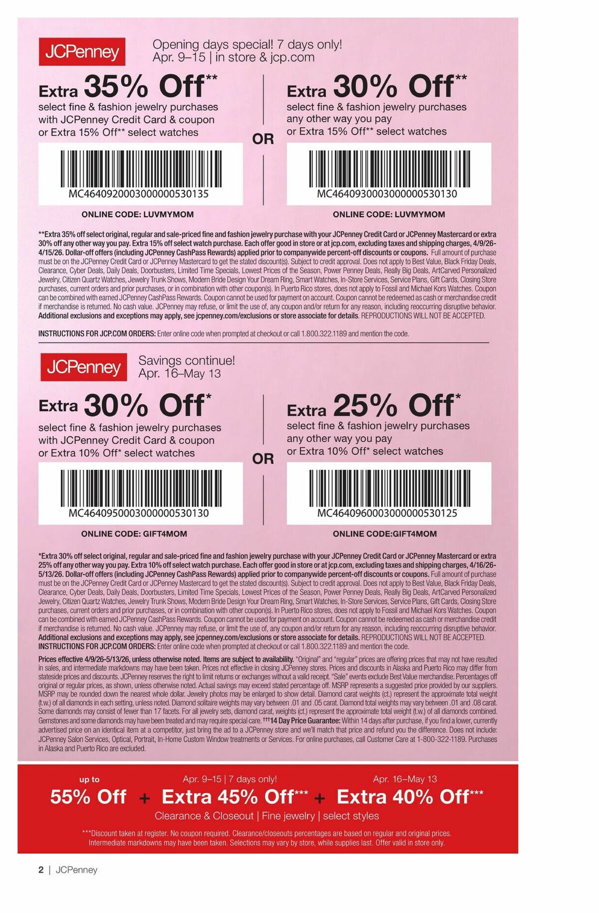 JCPenney Mother’s Day Jewelry Sale Weekly Ad from April 9