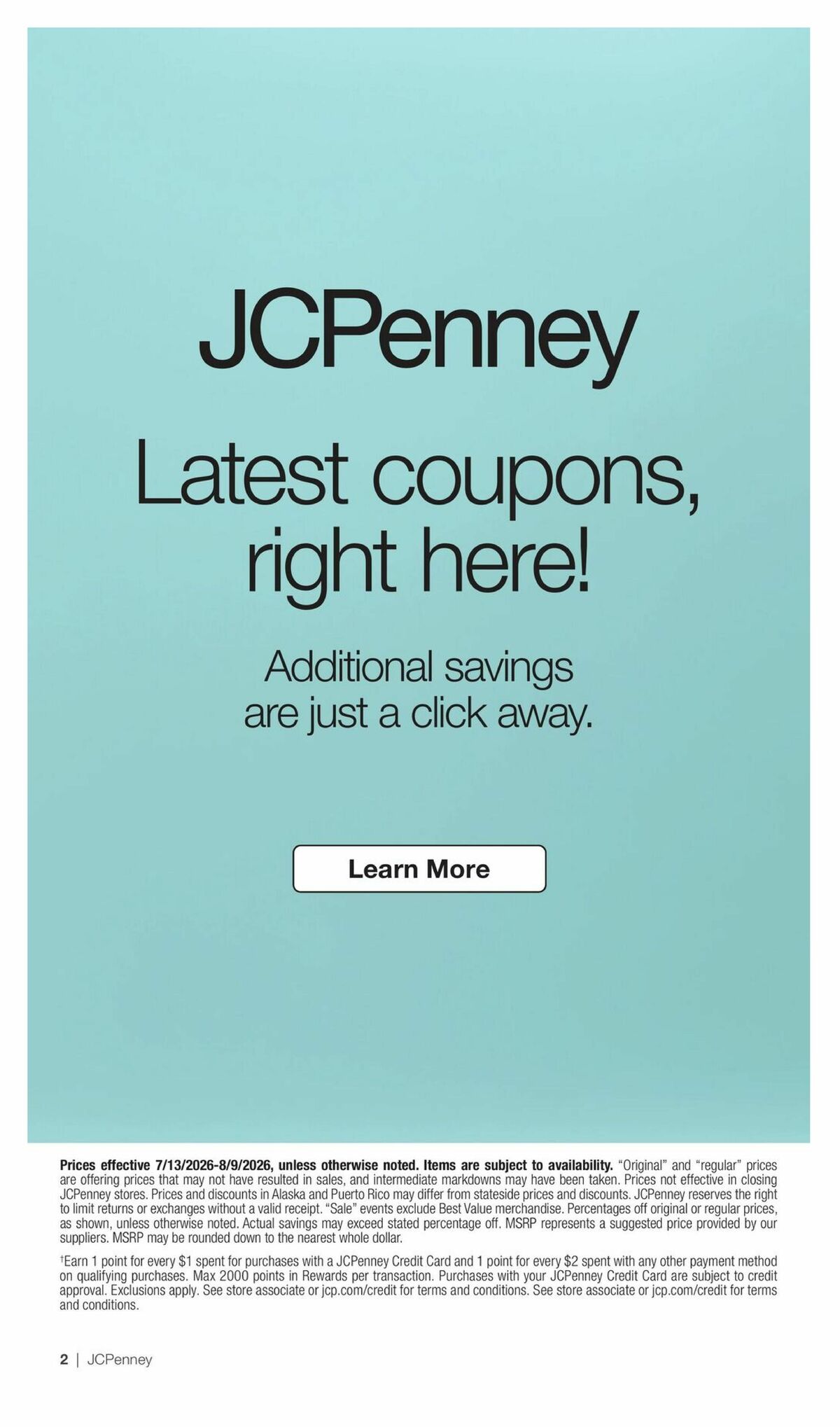 JCPenney Semi-Annual Home Sale Weekly Ad from July 13