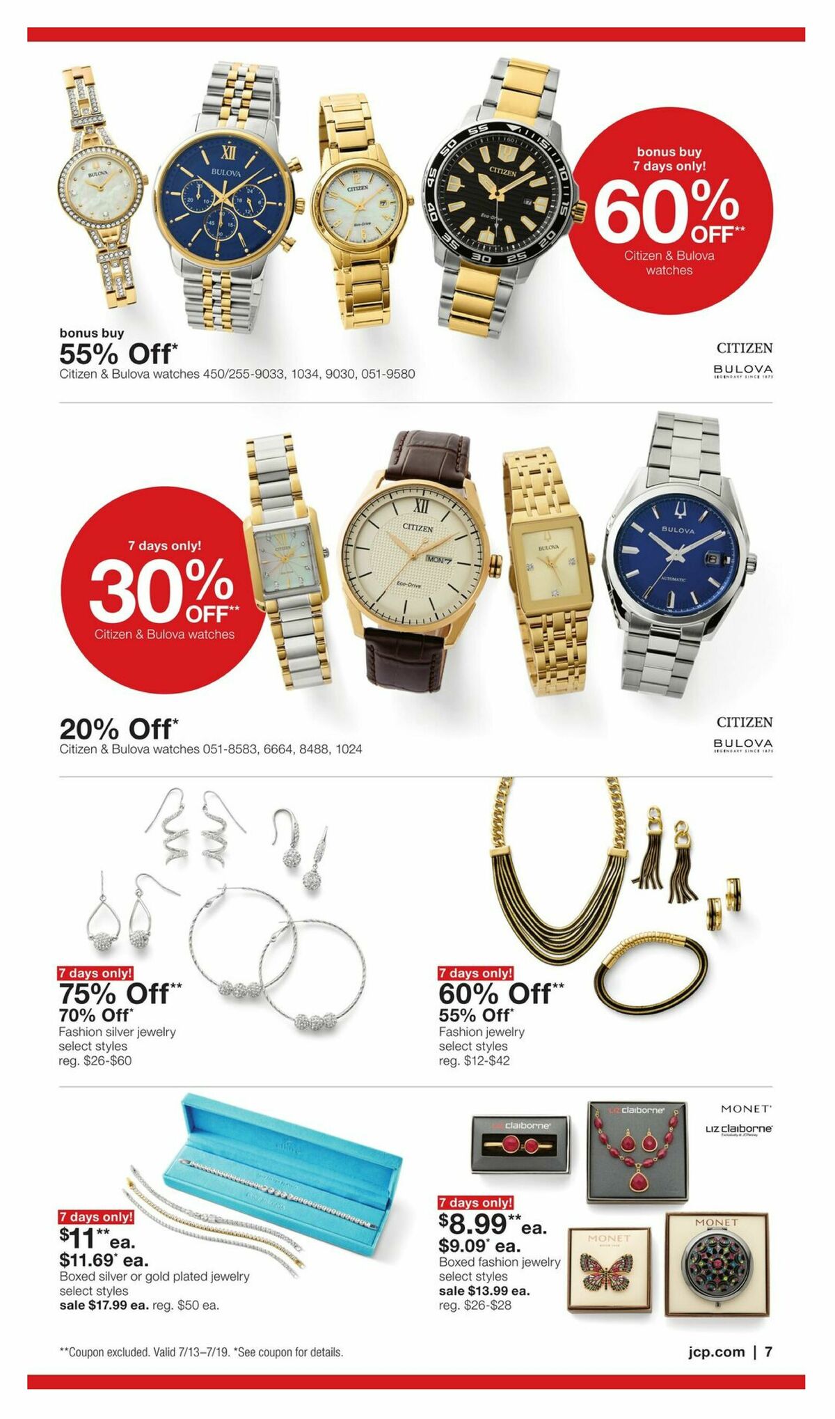 JCPenney Semi-Annual Jewelry Sale Weekly Ad from July 13