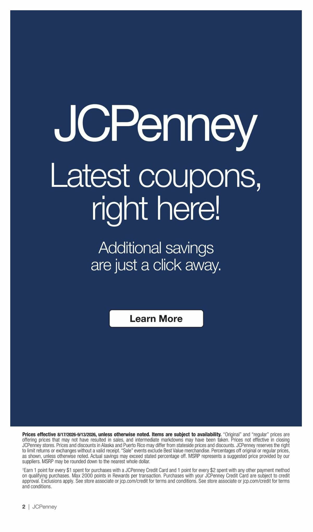JCPenney Labor Day Home Sale Weekly Ad from August 18