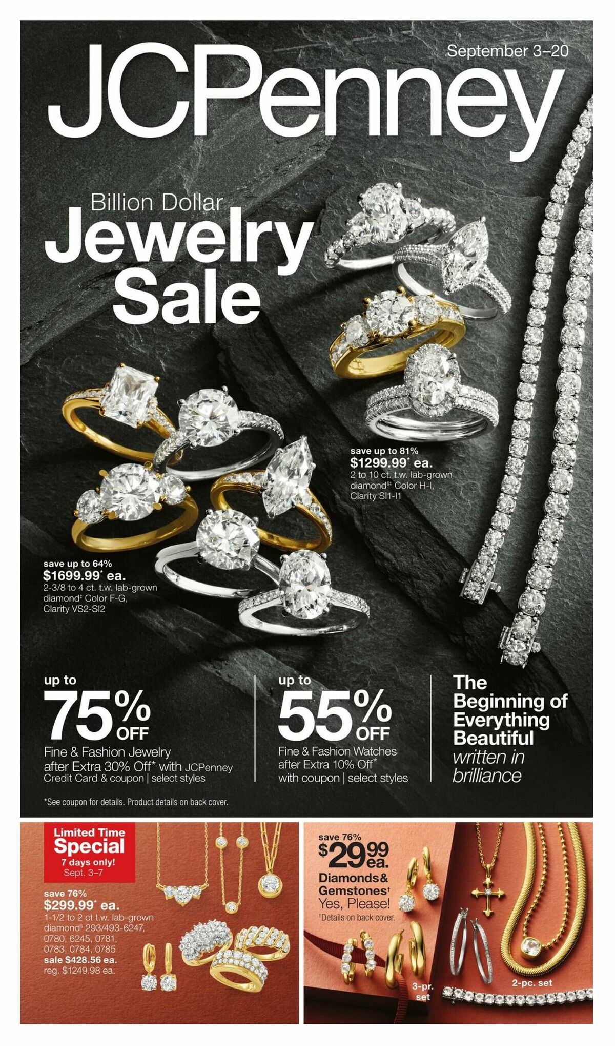 JCPenney Billion Dollar Jewelry Sale Weekly Ad from September 3
