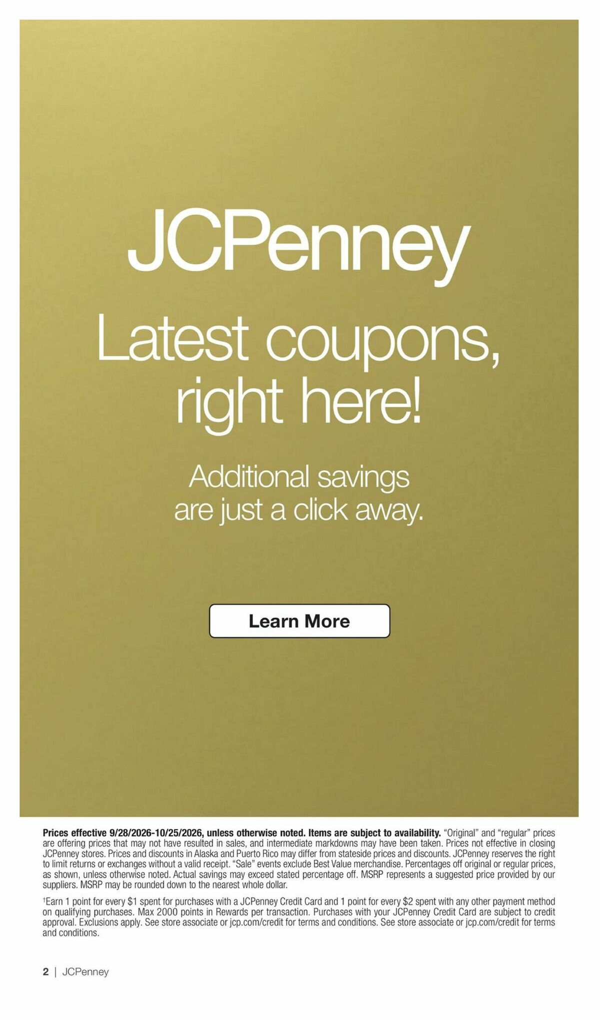 JCPenney Semi-Annual Home Sale Weekly Ad from September 28