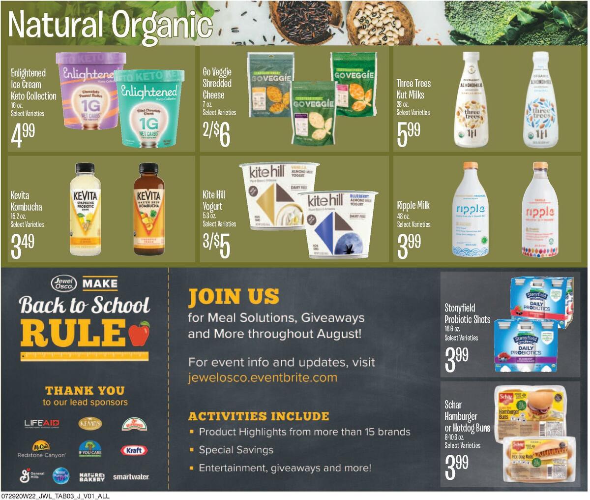 Jewel Osco Speciality Items and Seasonal Favorites Weekly Ad from July 29