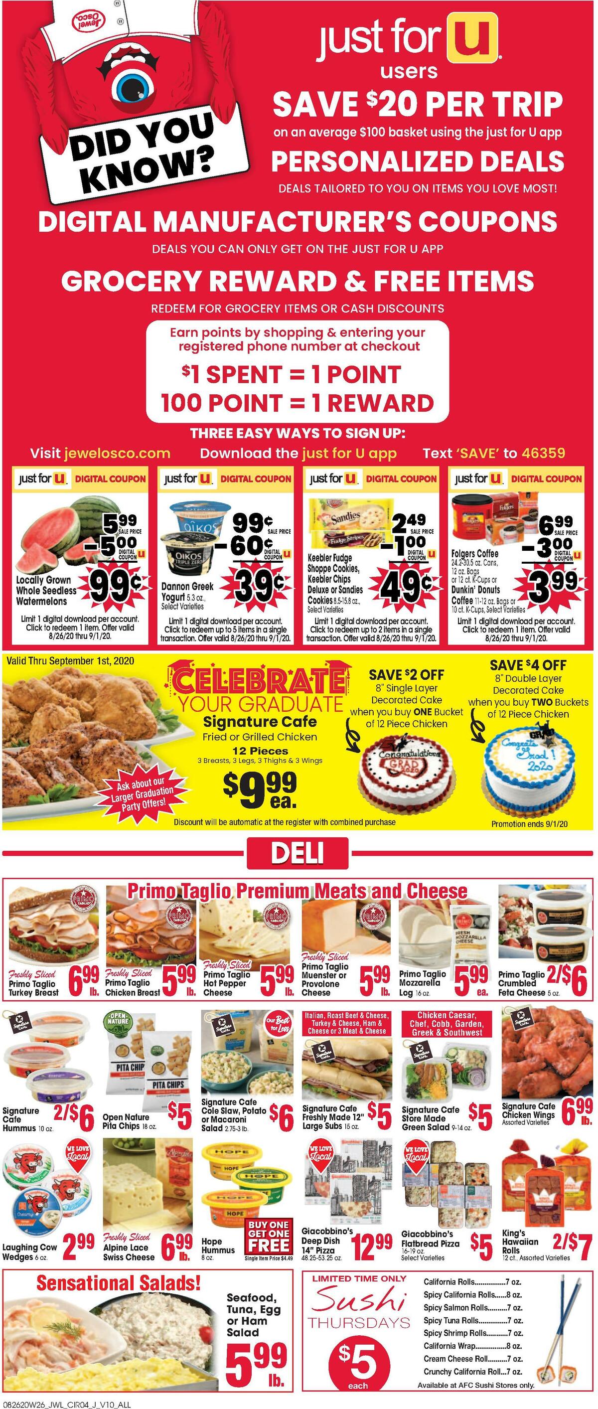 Jewel Osco Weekly Ad from August 26