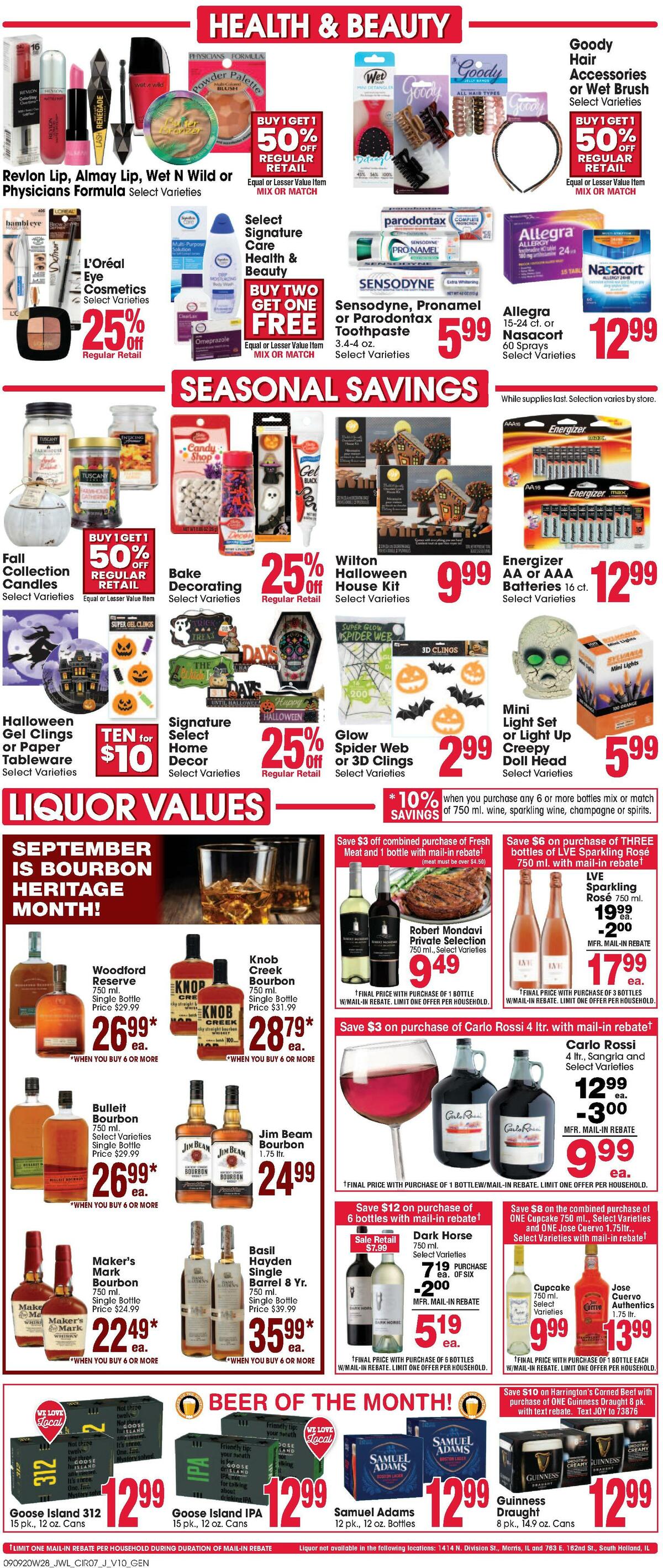 Jewel Osco Weekly Ad from September 9