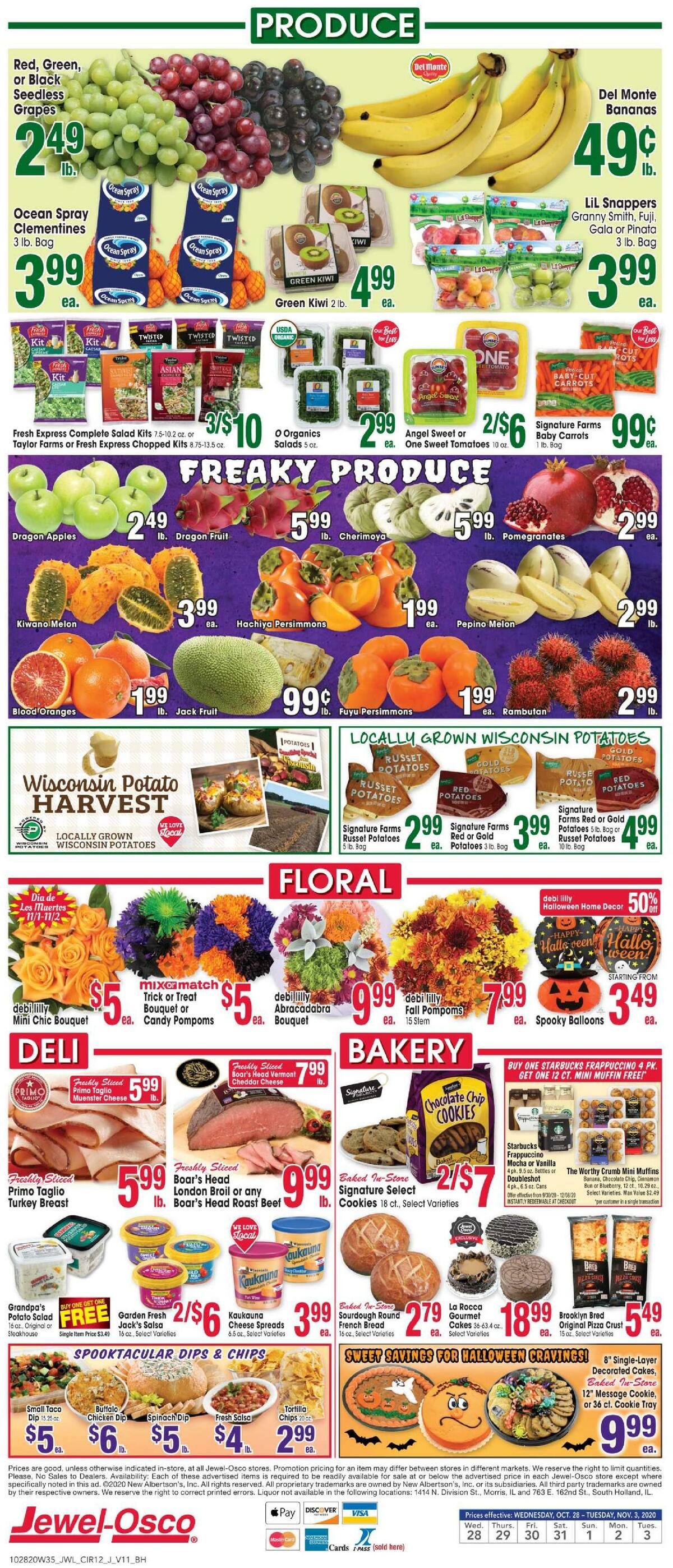 Jewel Osco Weekly Ad from October 28