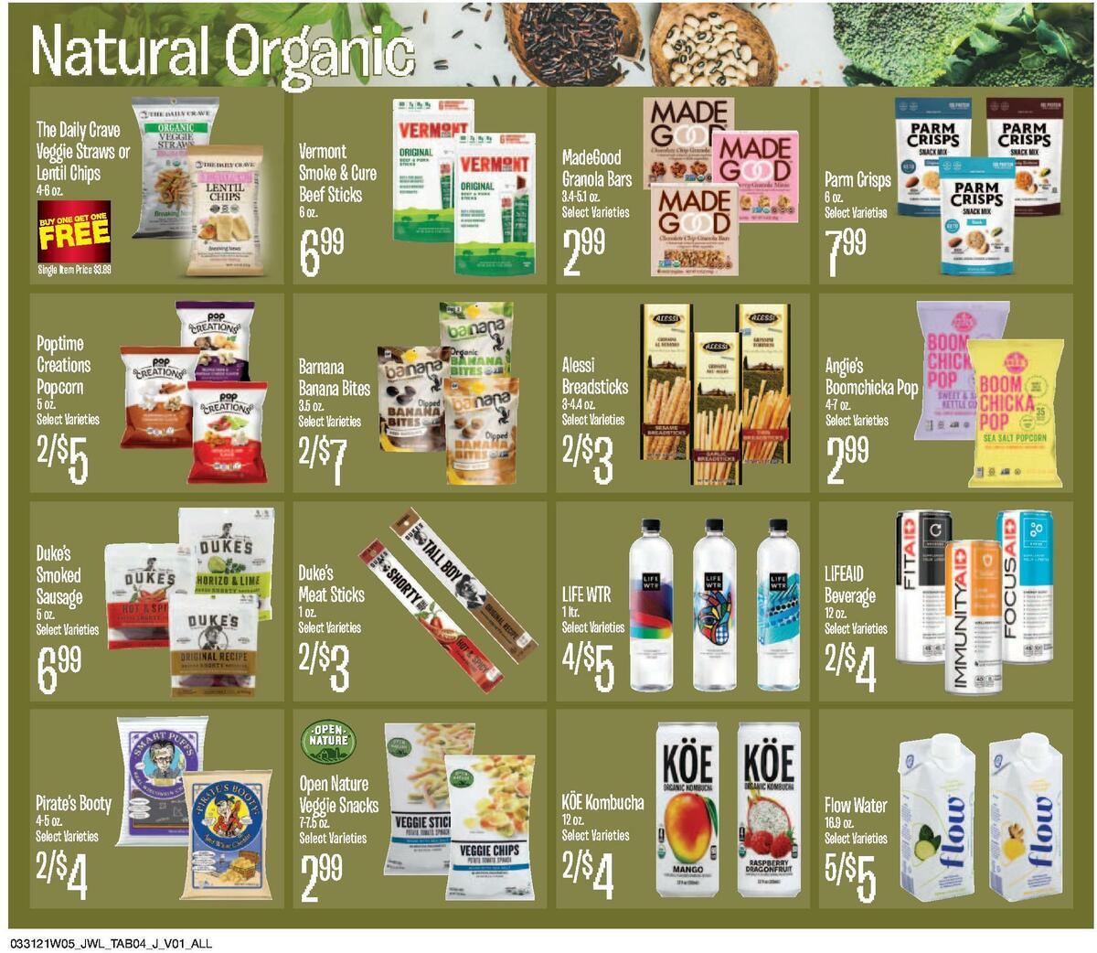 Jewel Osco Natural & Organic Weekly Ad from March 31