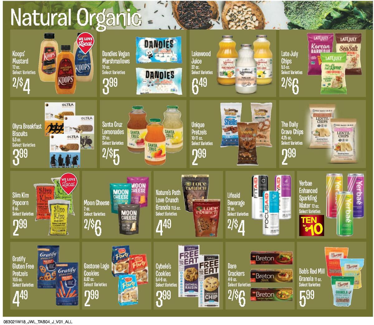 Jewel Osco Natural & Organic Weekly Ad from June 30