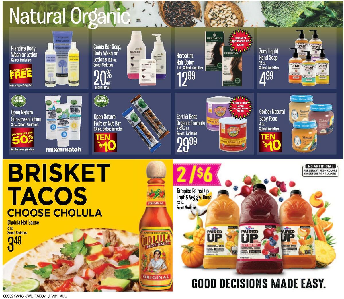 Jewel Osco Natural & Organic Weekly Ad from June 30