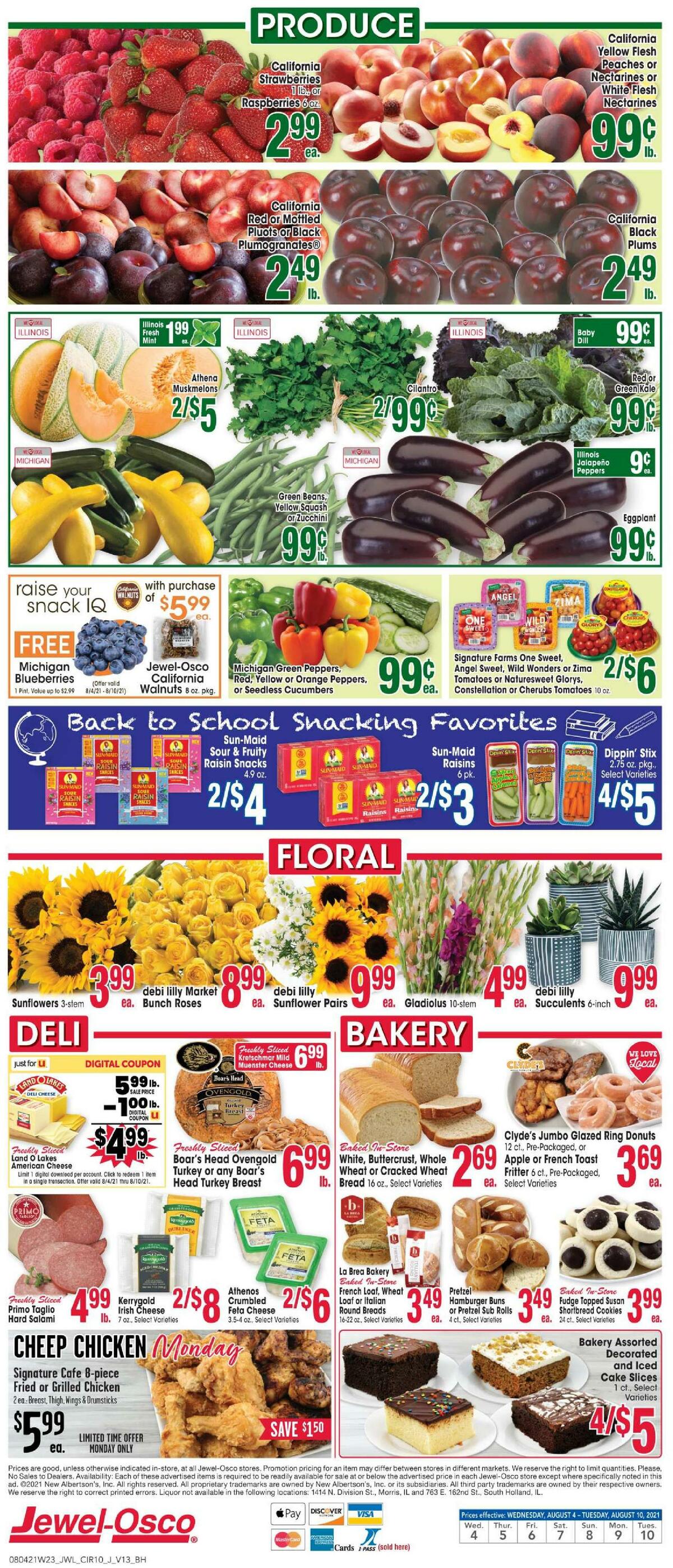 Jewel Osco Weekly Ad from August 4