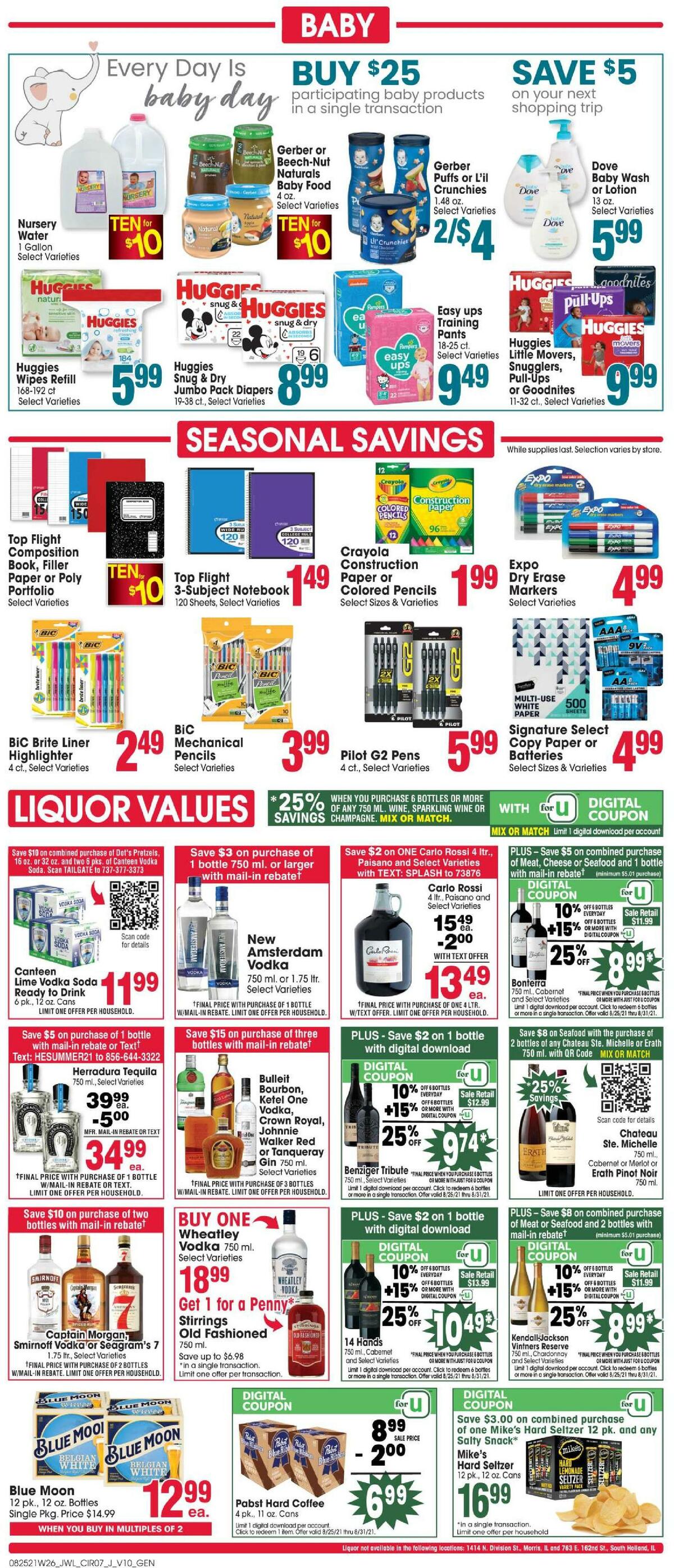 Jewel Osco Weekly Ad from August 25