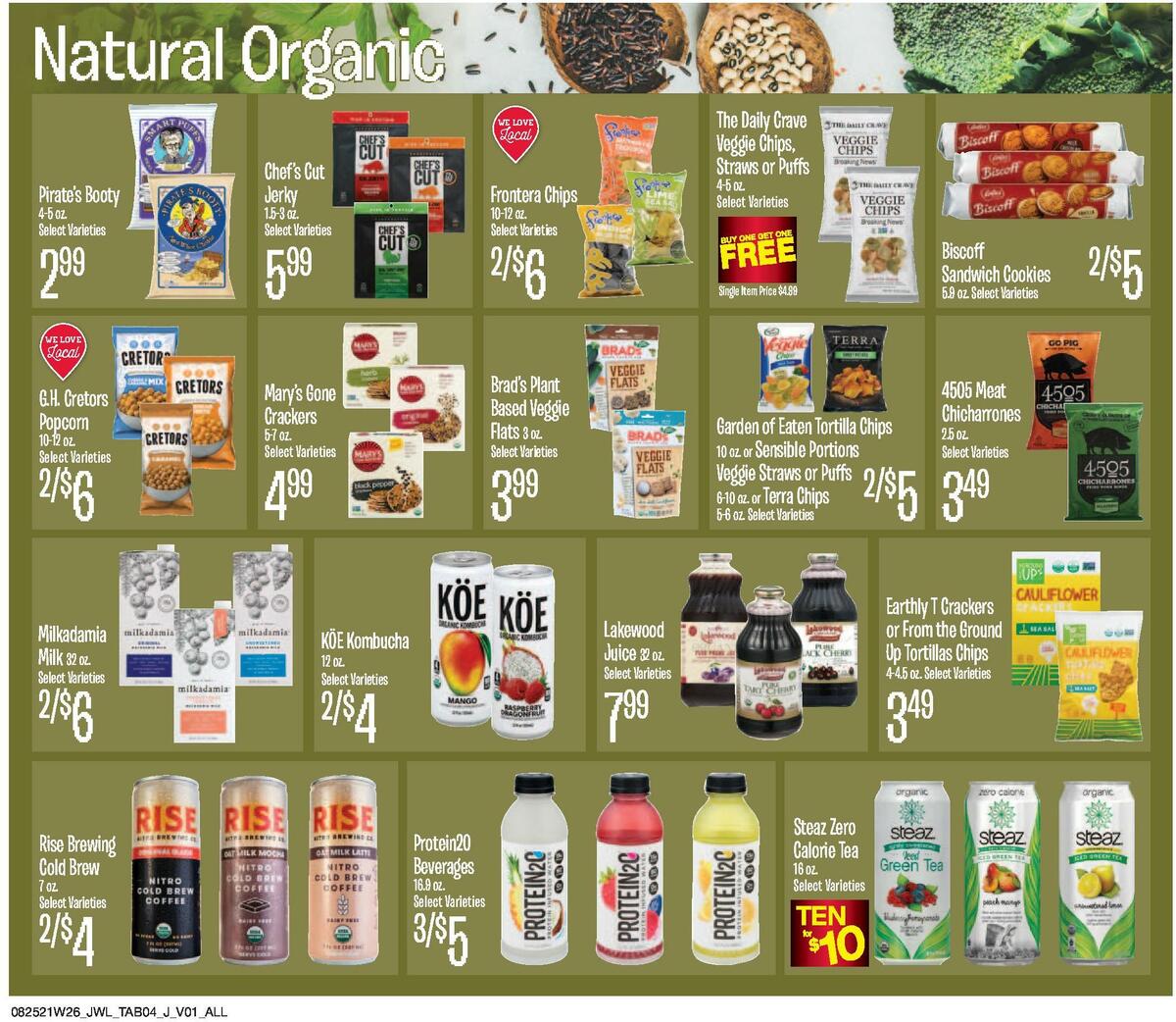 Jewel Osco Natural & Organic Weekly Ad from August 25
