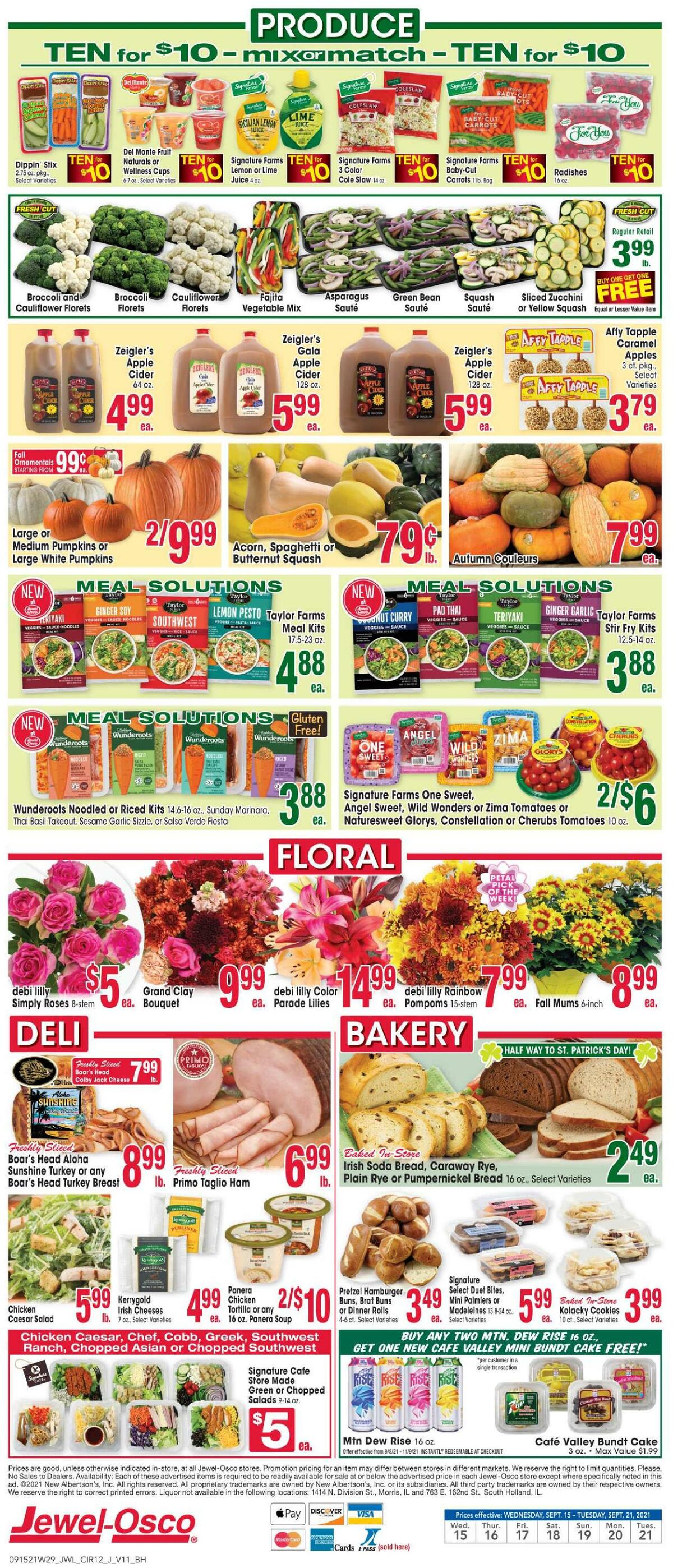 Jewel Osco Weekly Ad from September 15