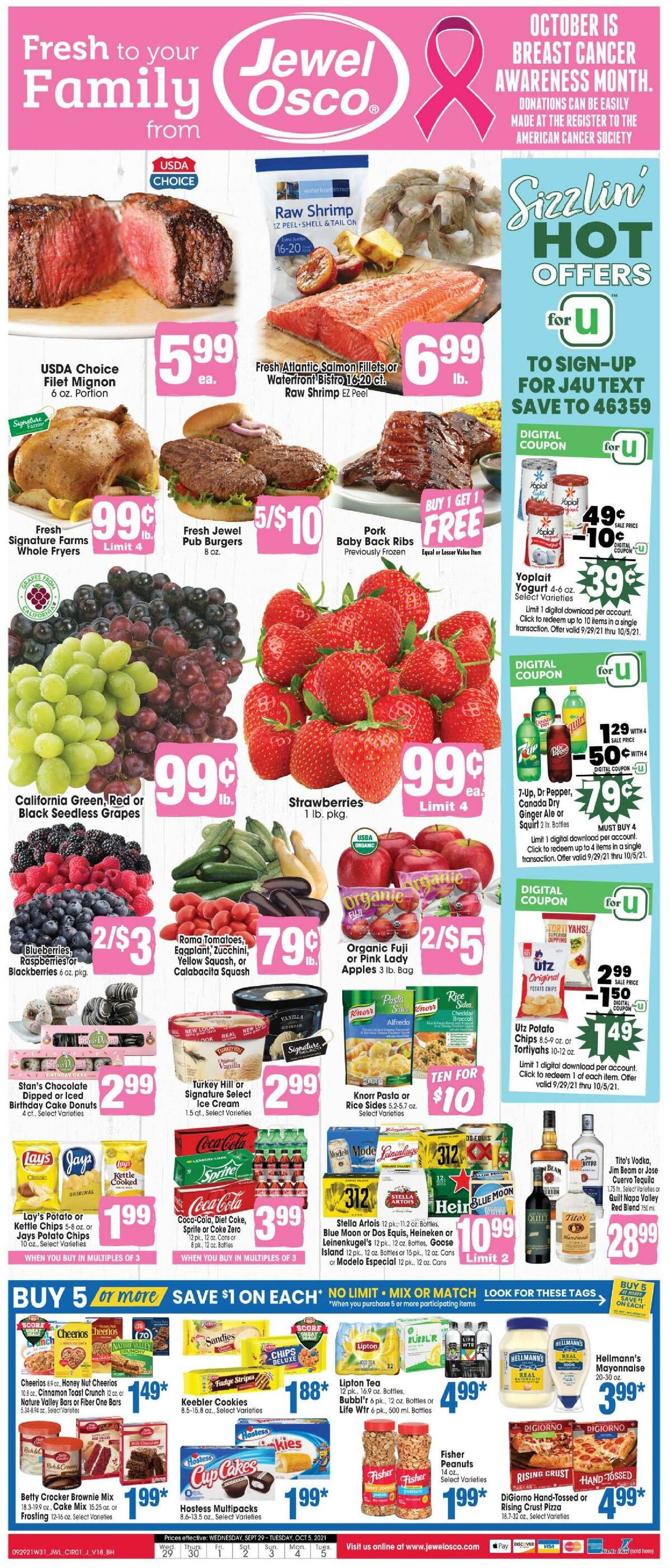 Jewel Osco Weekly Ad from September 29