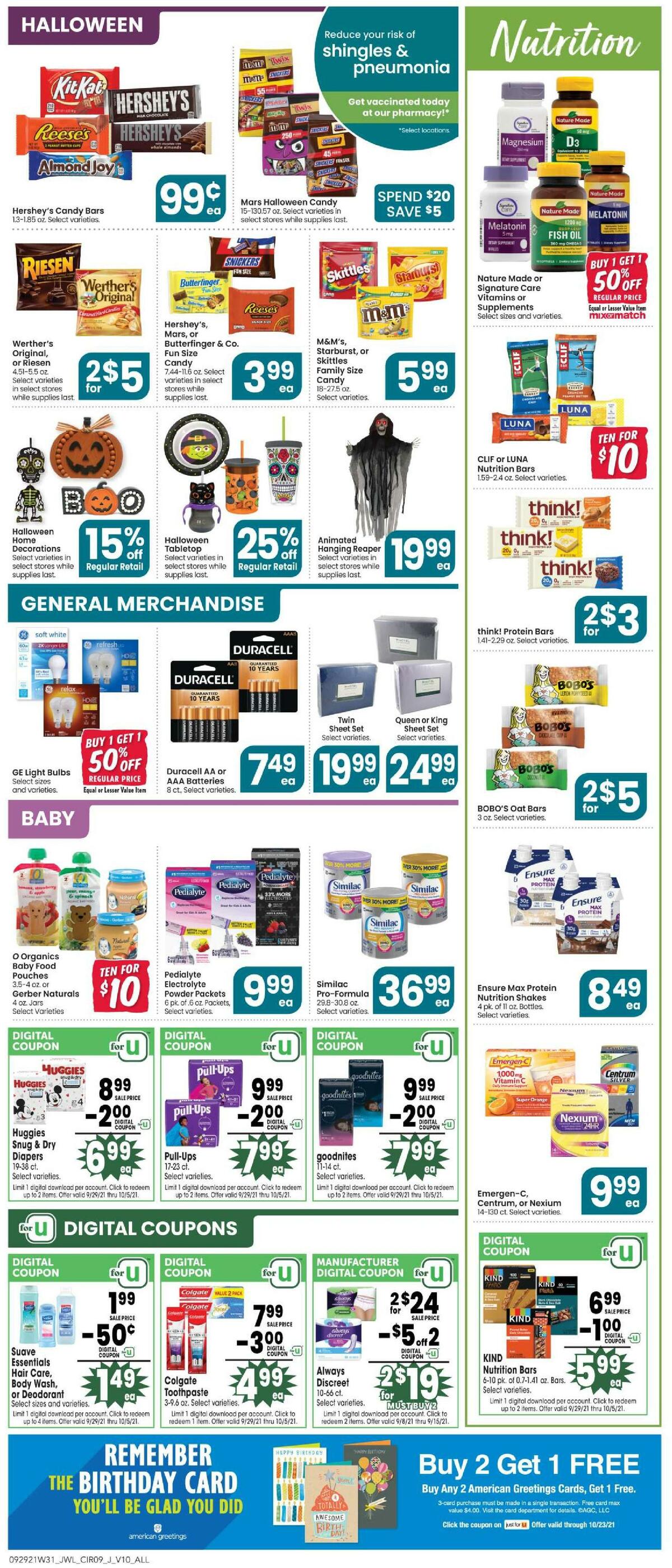 Jewel Osco Weekly Ad from September 29