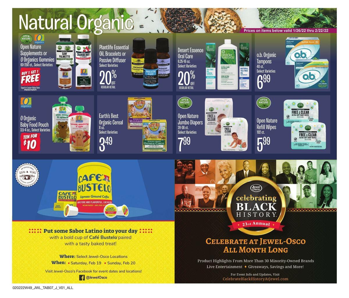 Jewel Osco Natural & Organic Weekly Ad from February 2
