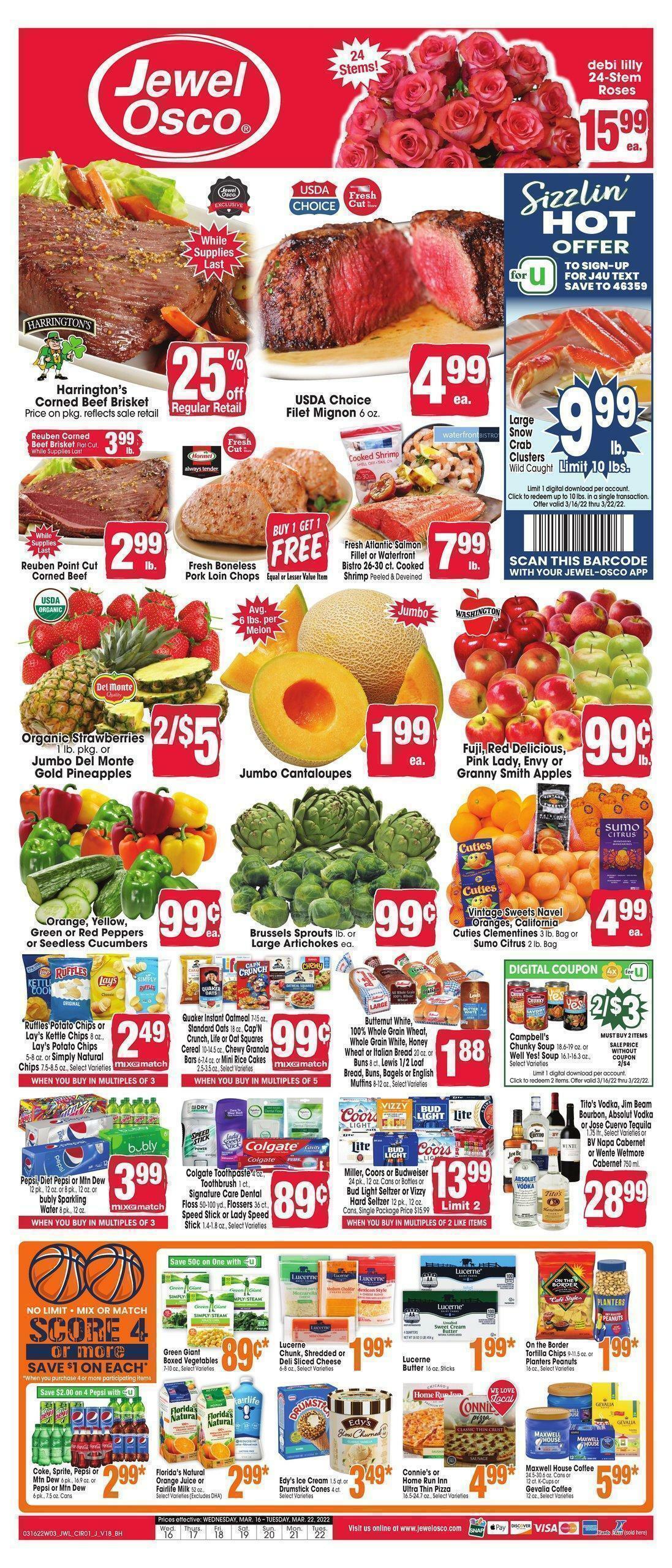 Jewel Osco Weekly Ad from March 16