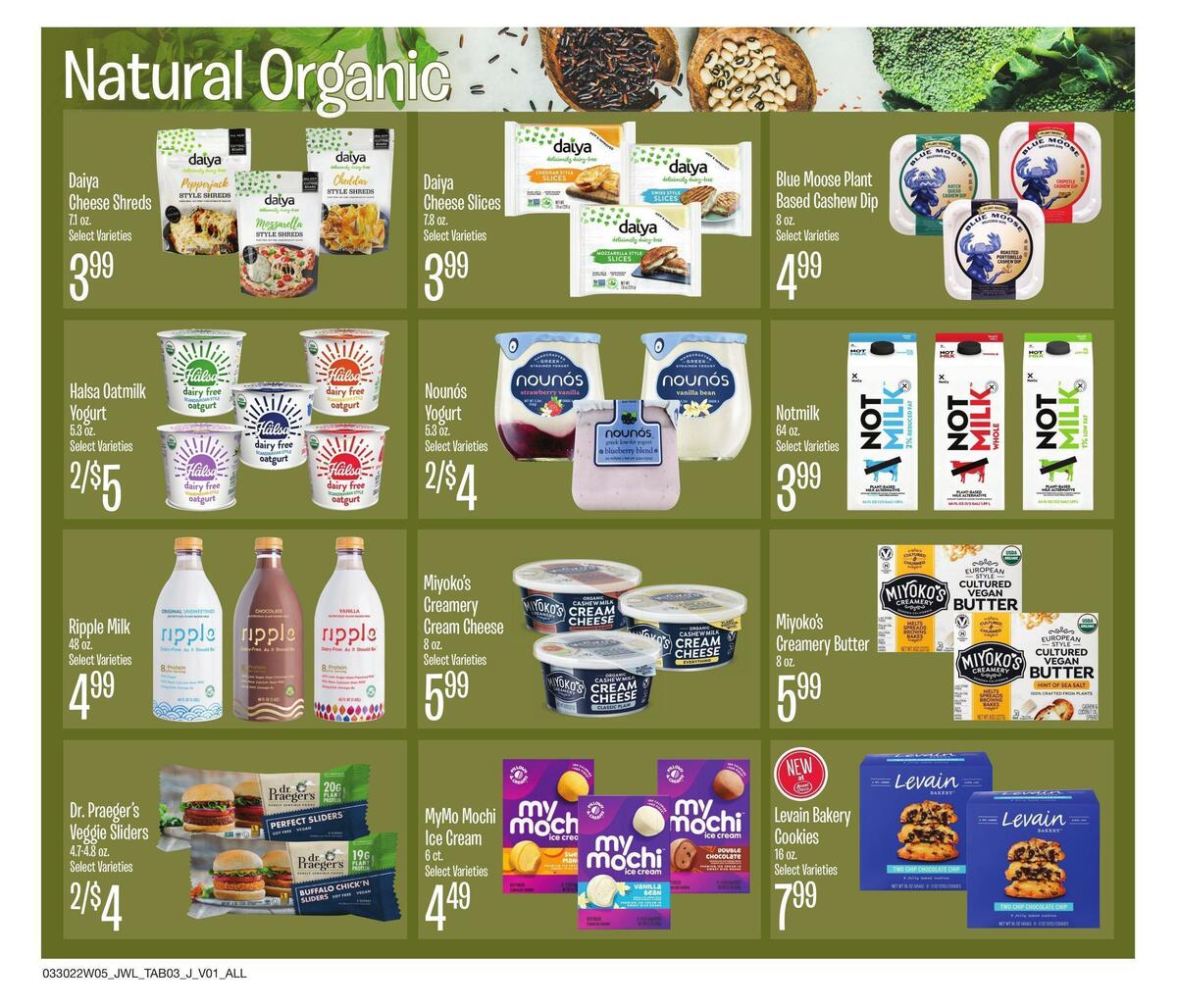 Jewel Osco Natural & Organic Weekly Ad from March 30